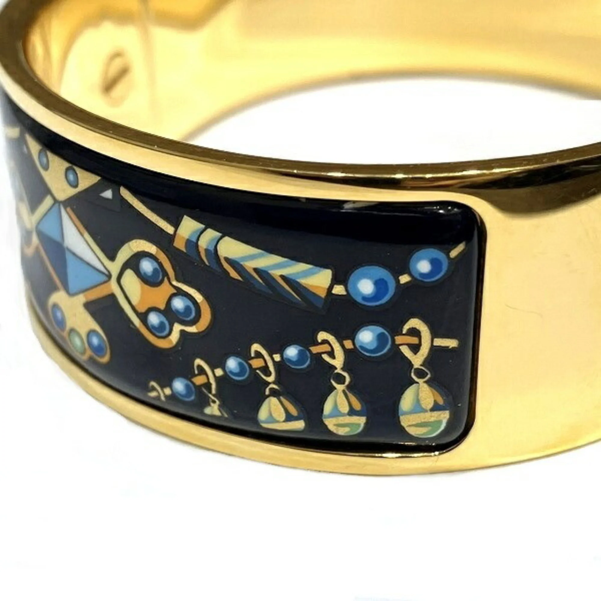 Loquet Bracelet Enamel Blue and Gold Large - Image 6