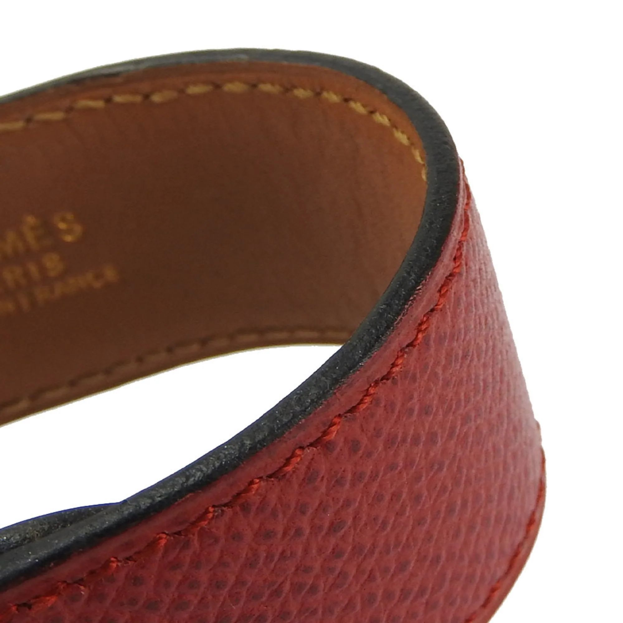 Medor Bracelet Epsom Leather and Metal Red - Image 5