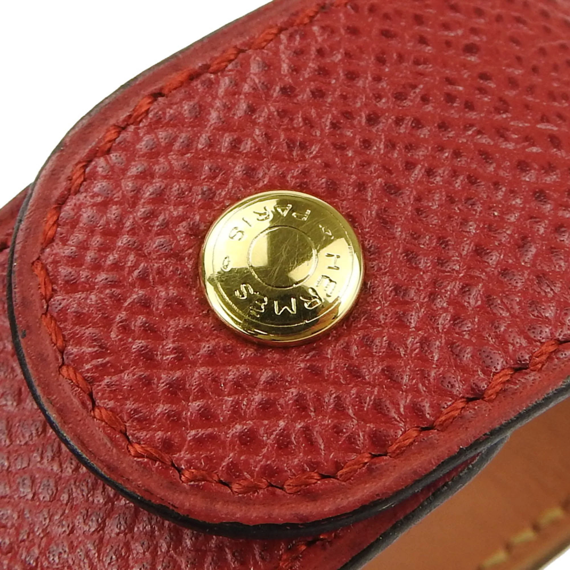 Medor Bracelet Epsom Leather and Metal Red - Image 6