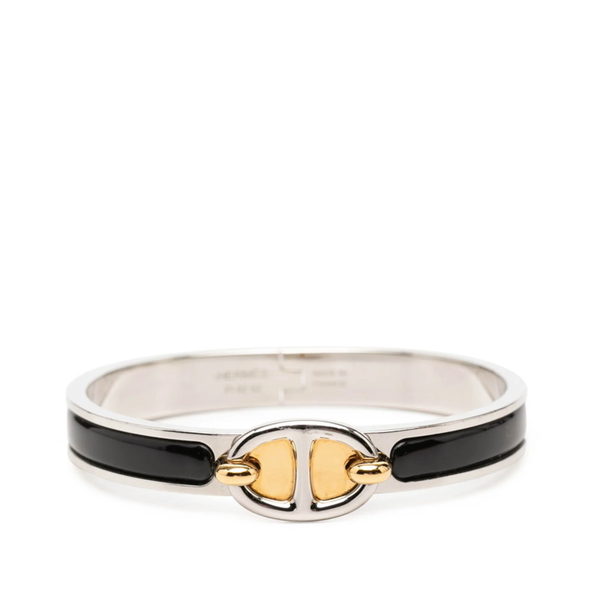 Mini Click Chaine d'Ancre Bracelet Sterling Silver and Black Enamel