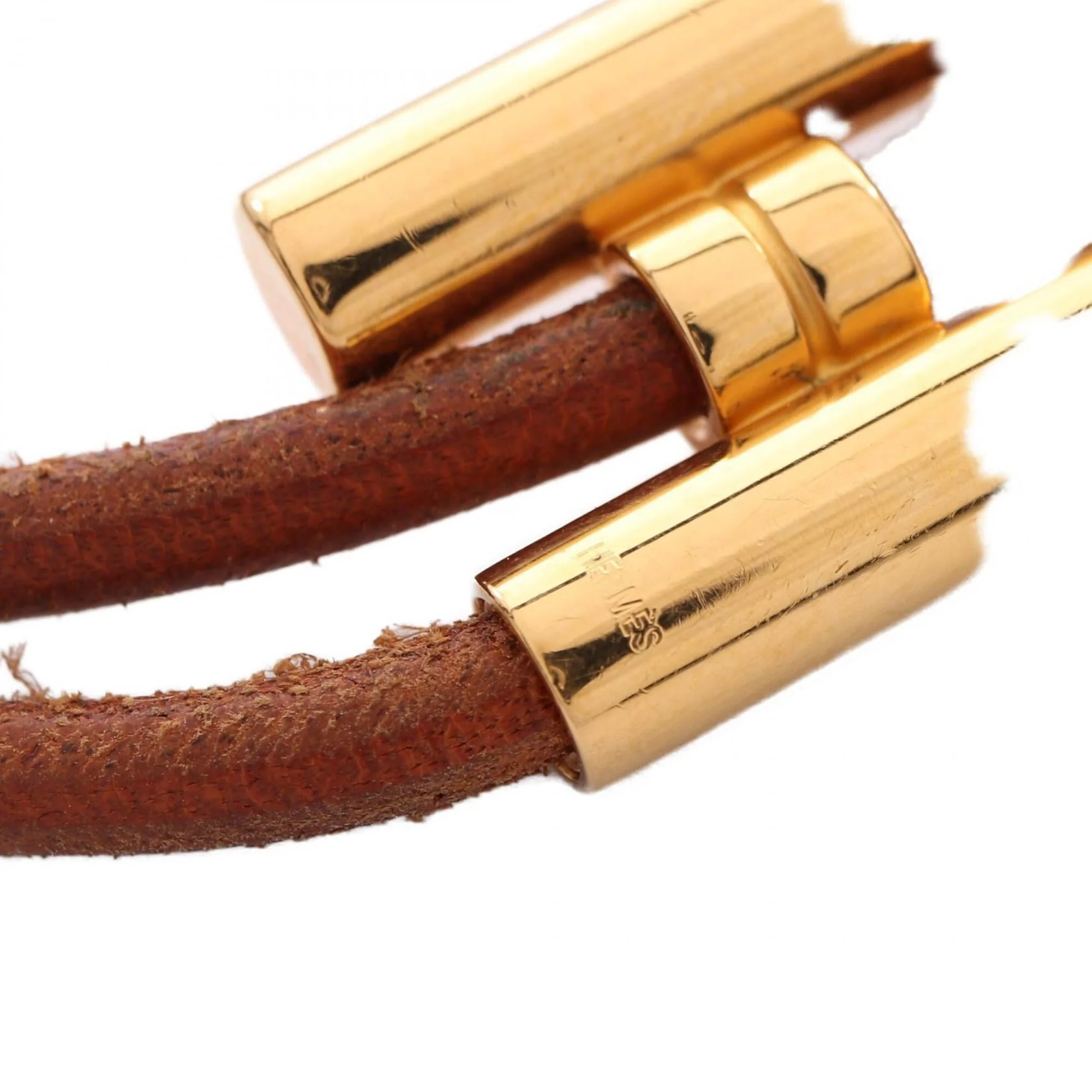 Tourni Tresse Bracelet Gold and Leather Brown/Gold Tone - Image 4