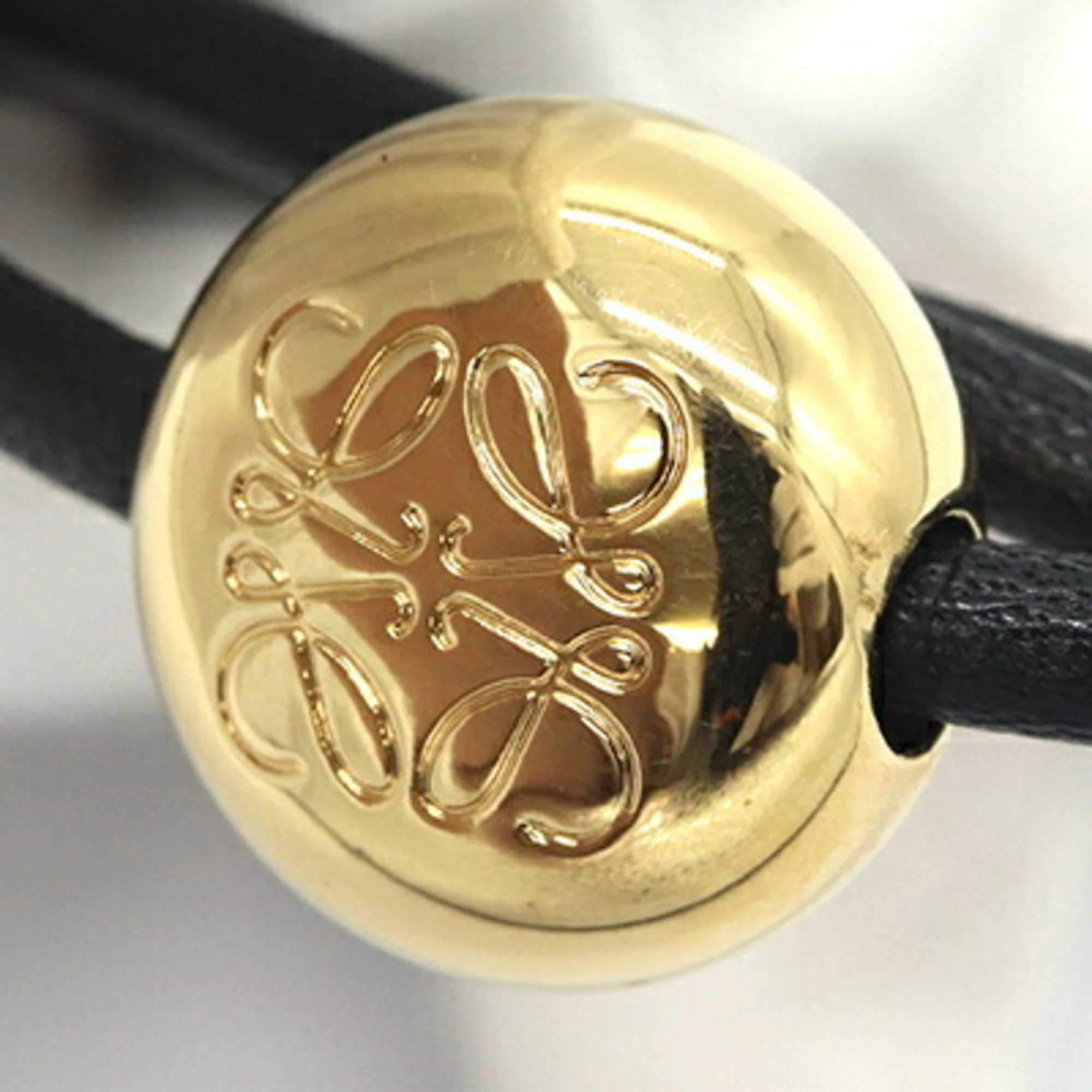 Anagram Poupelle Bracelet Leather and Metal Black - Image 4