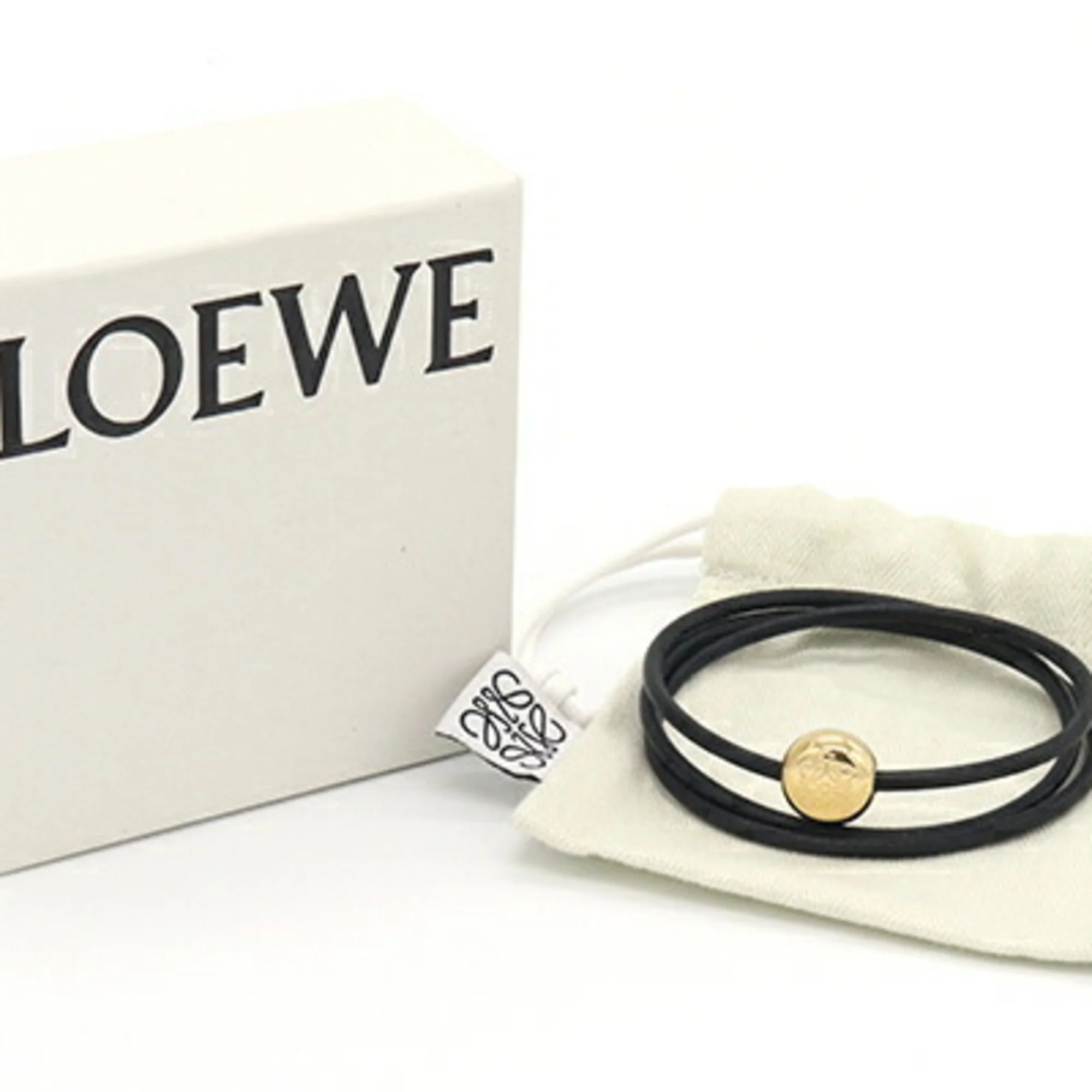 Anagram Poupelle Bracelet Leather and Metal Black - Image 5