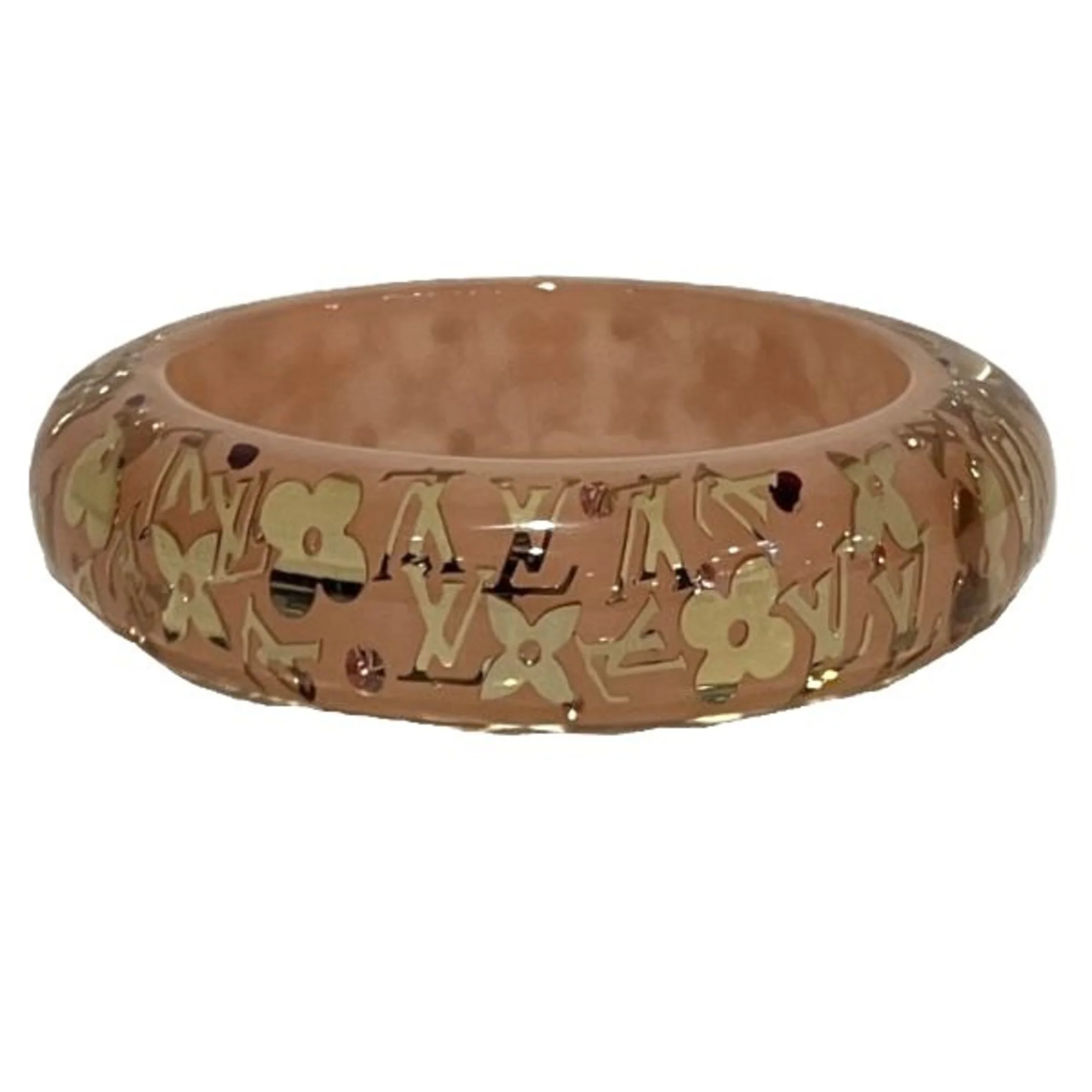Bangle Bracelet Plastic Clear and Pink