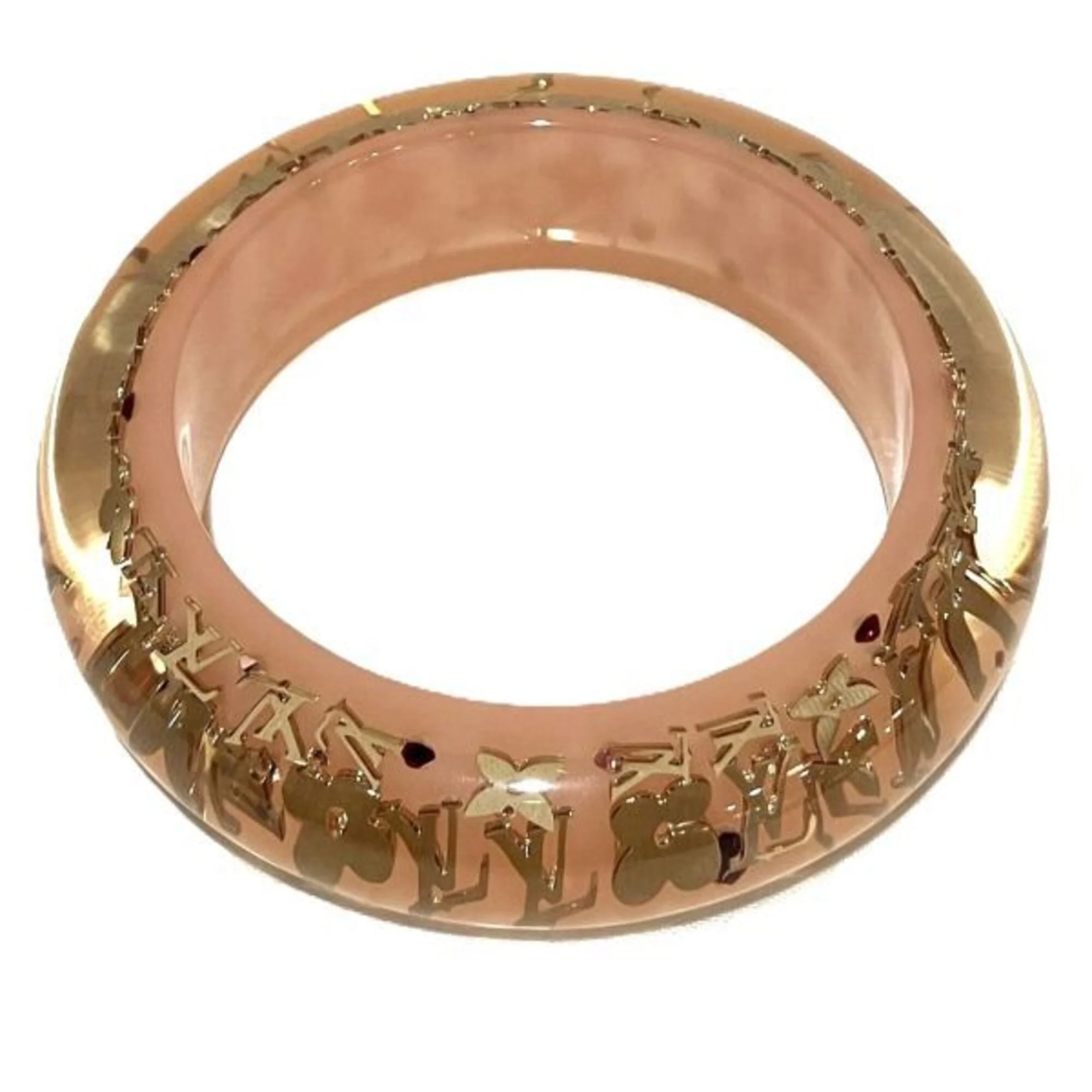 Bangle Bracelet Plastic Clear and Pink - Image 2