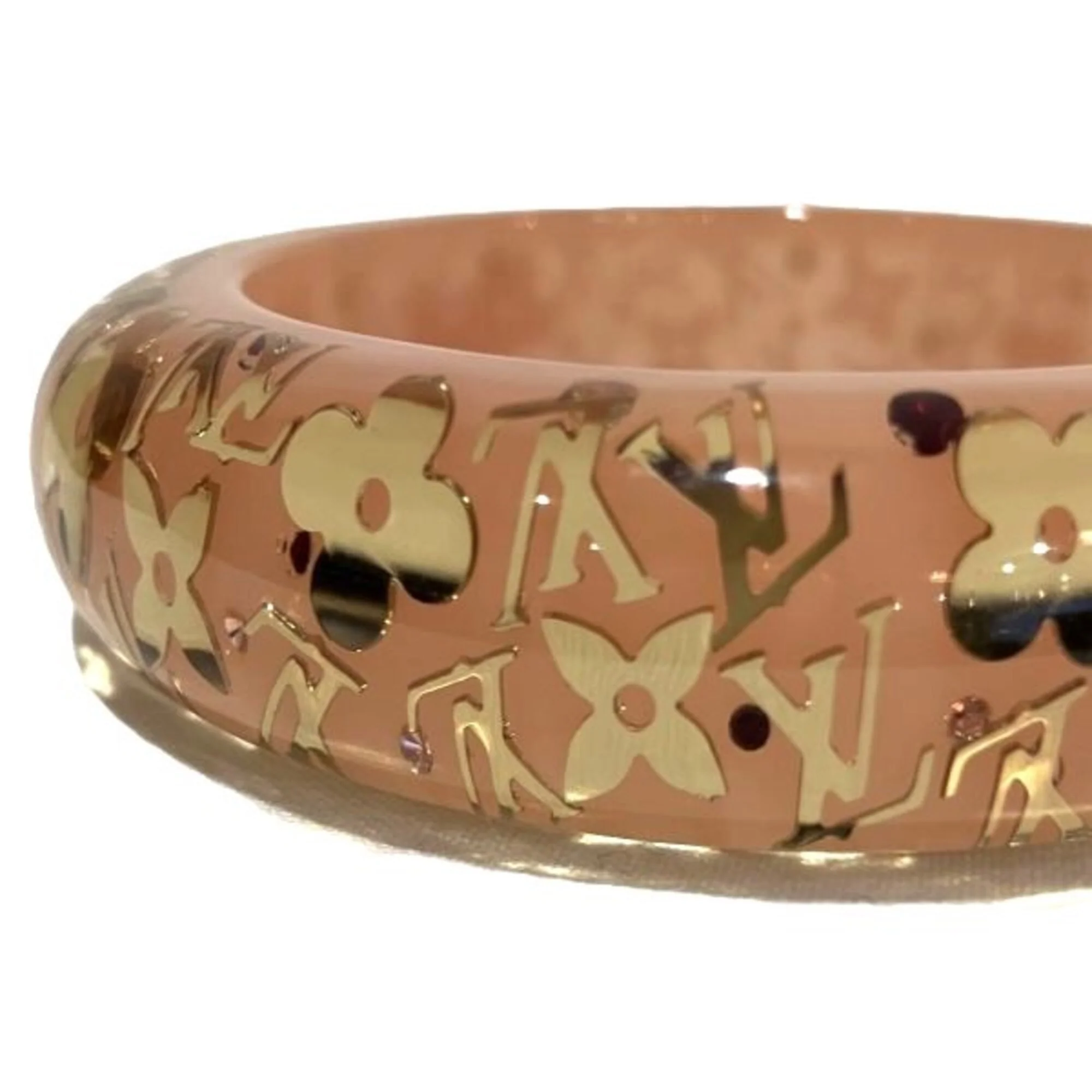Bangle Bracelet Plastic Clear and Pink - Image 7