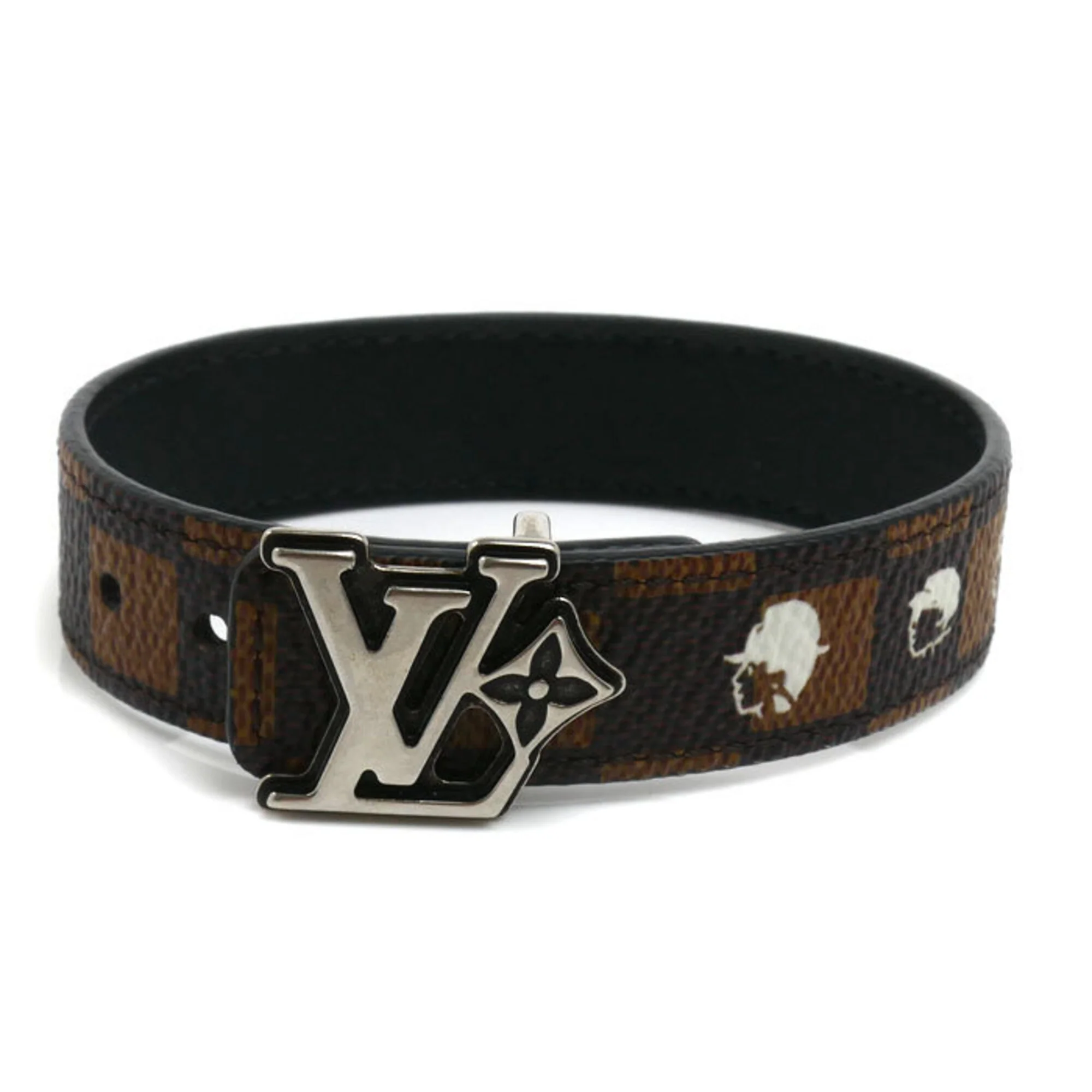 Bracelet Damier Canvas Black and Brown Reversible