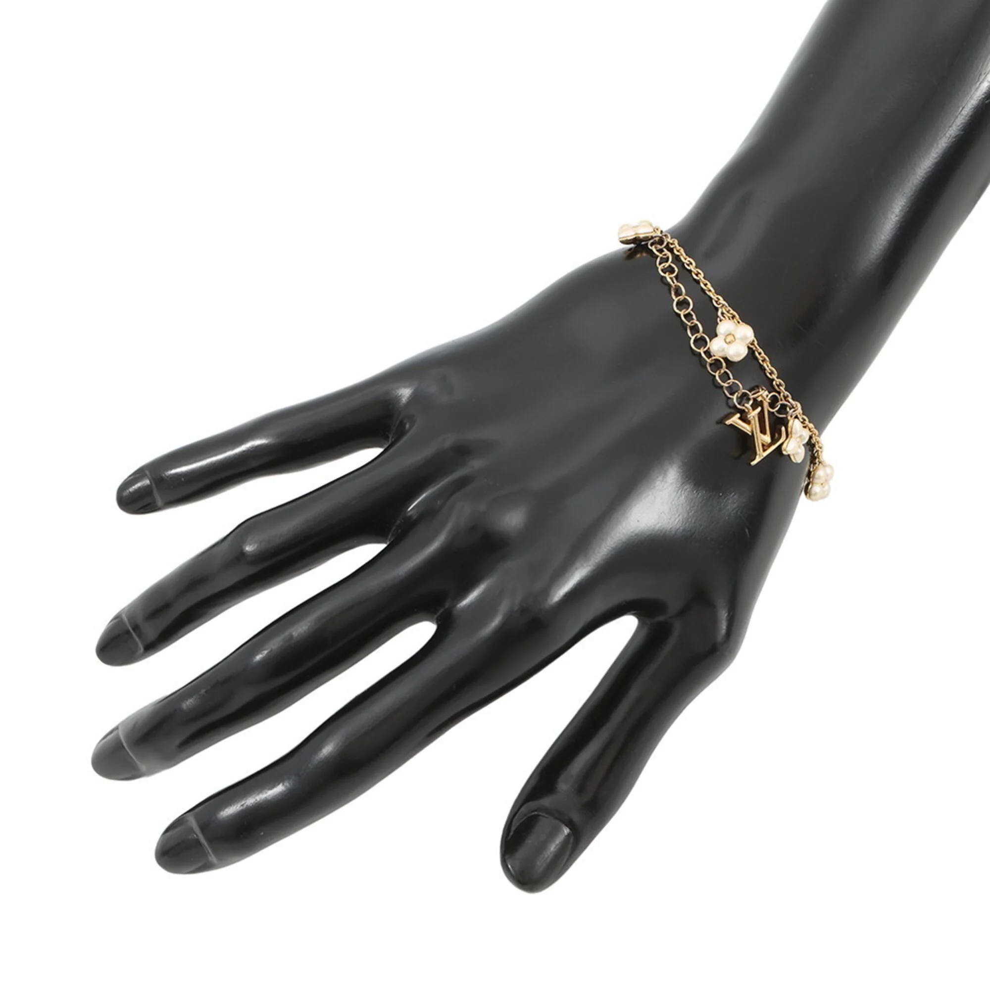 Bracelet Metal Gold with Artificial Pearl - Image 4