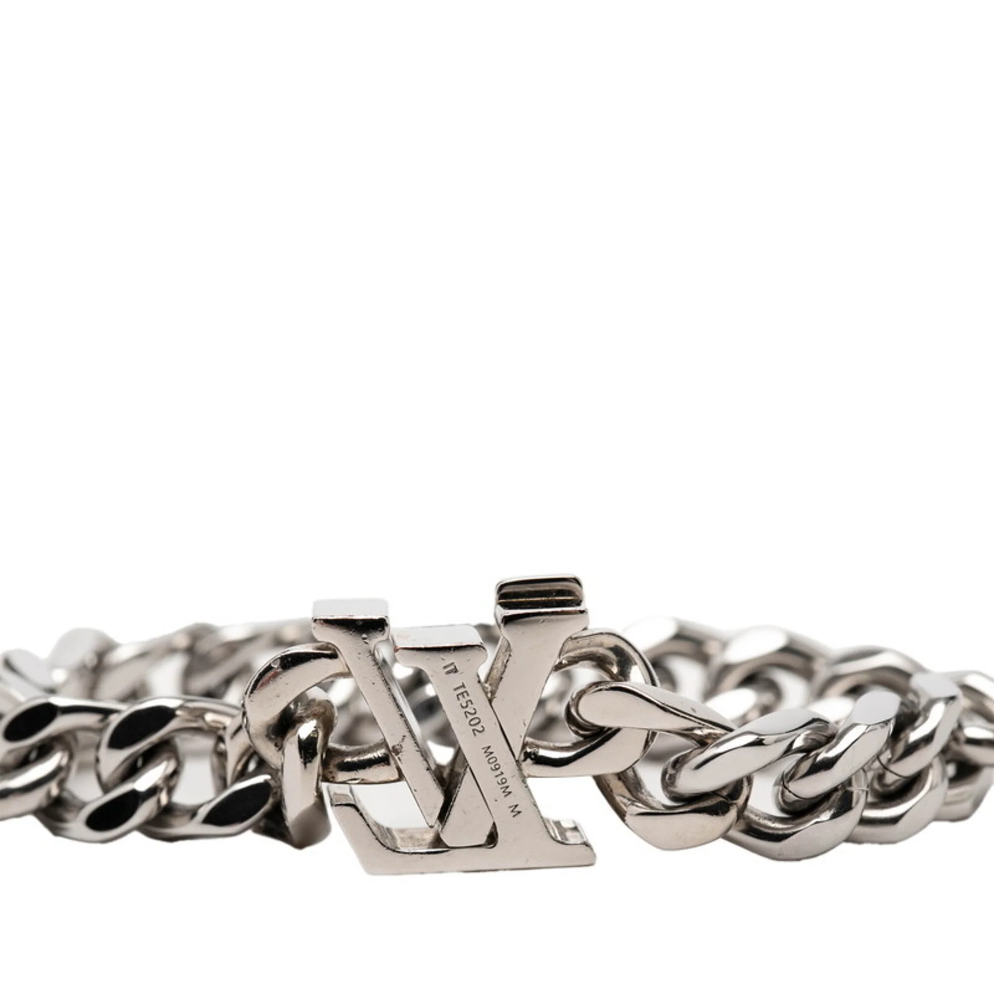 Chain Bracelet Metal Silver and Blue Medium - Image 4