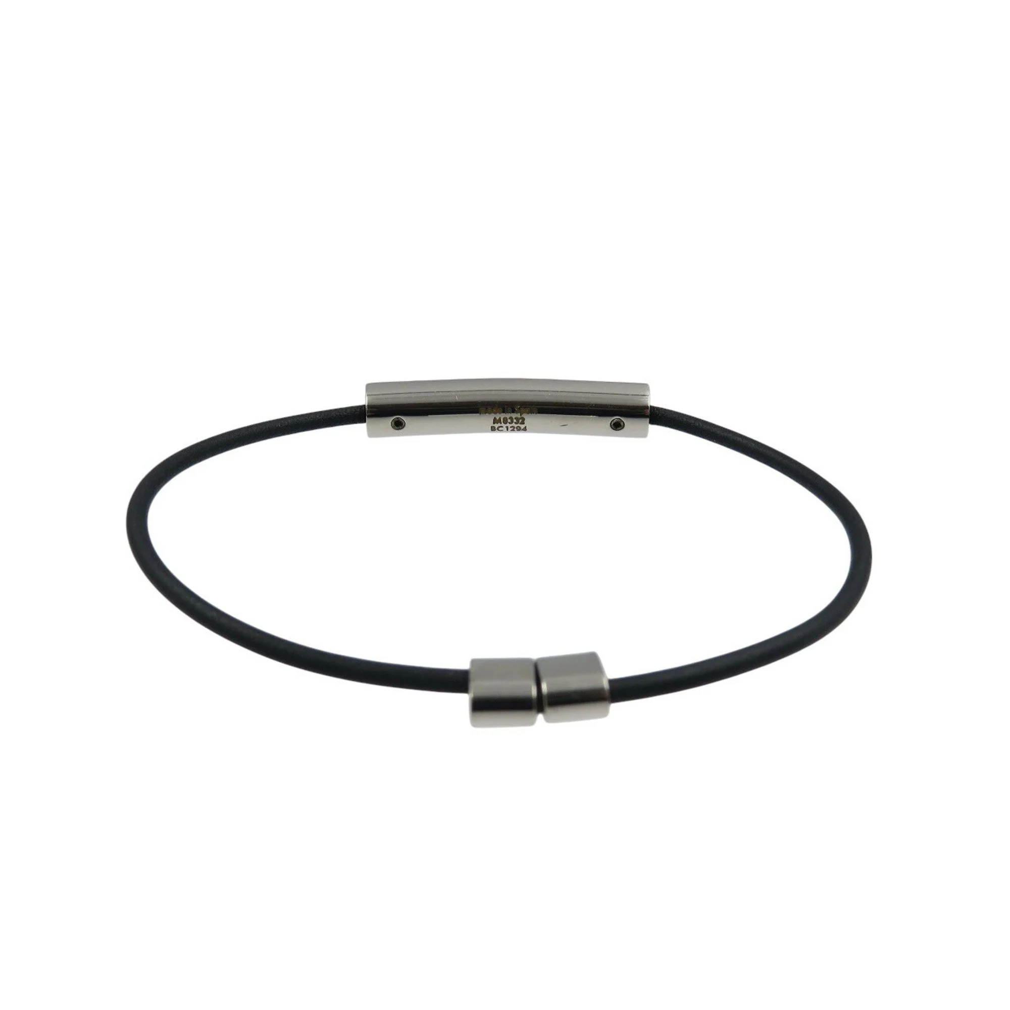 Champs Elysees Bracelet Leather and Metal Black and Silver - Image 3