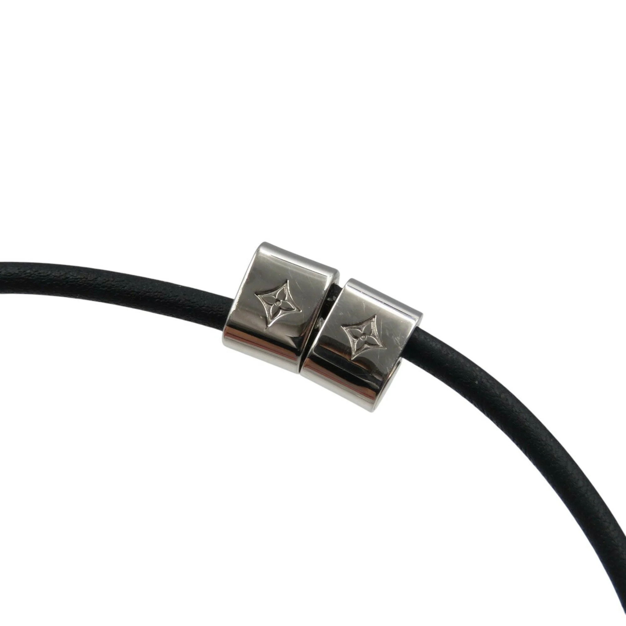 Champs Elysees Bracelet Leather and Metal Black and Silver - Image 4