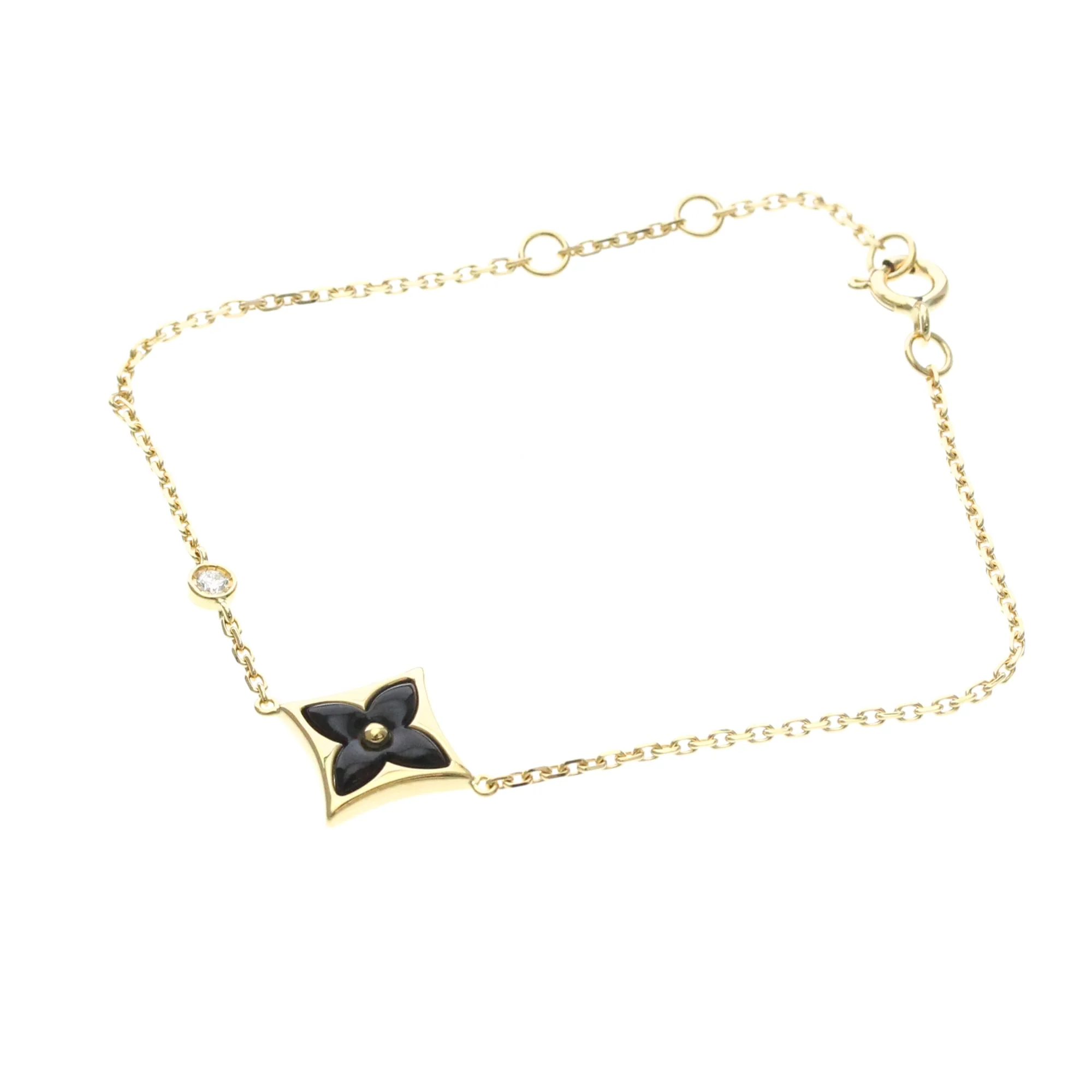 Charm Bracelet 18K Yellow Gold and Onyx - Image 2