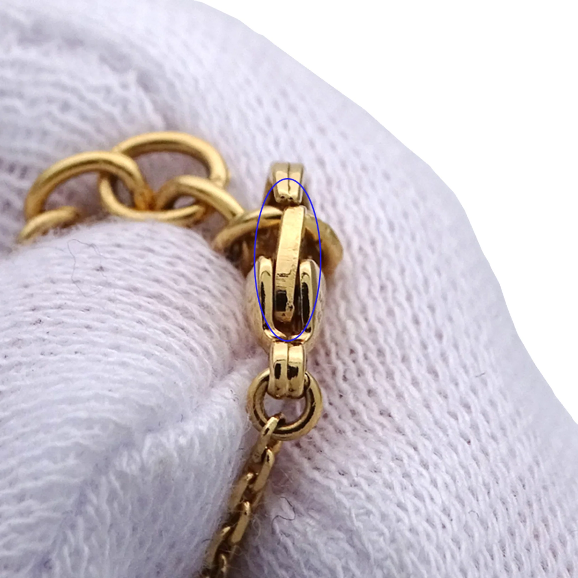 Charm Bracelet Metal and Rhinestone Gold - Image 7