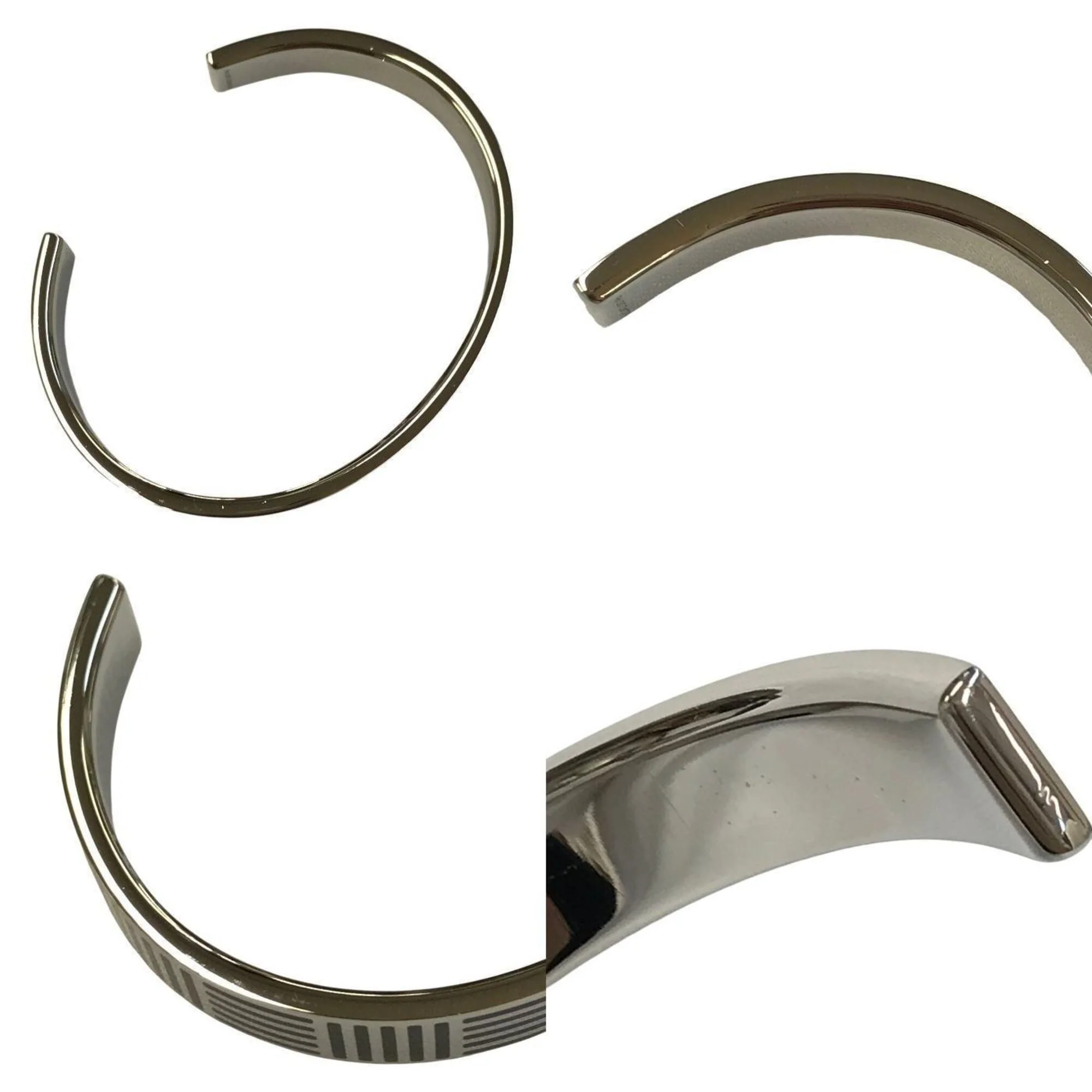 Jonc Damier Bracelet Black and Silver - Image 7