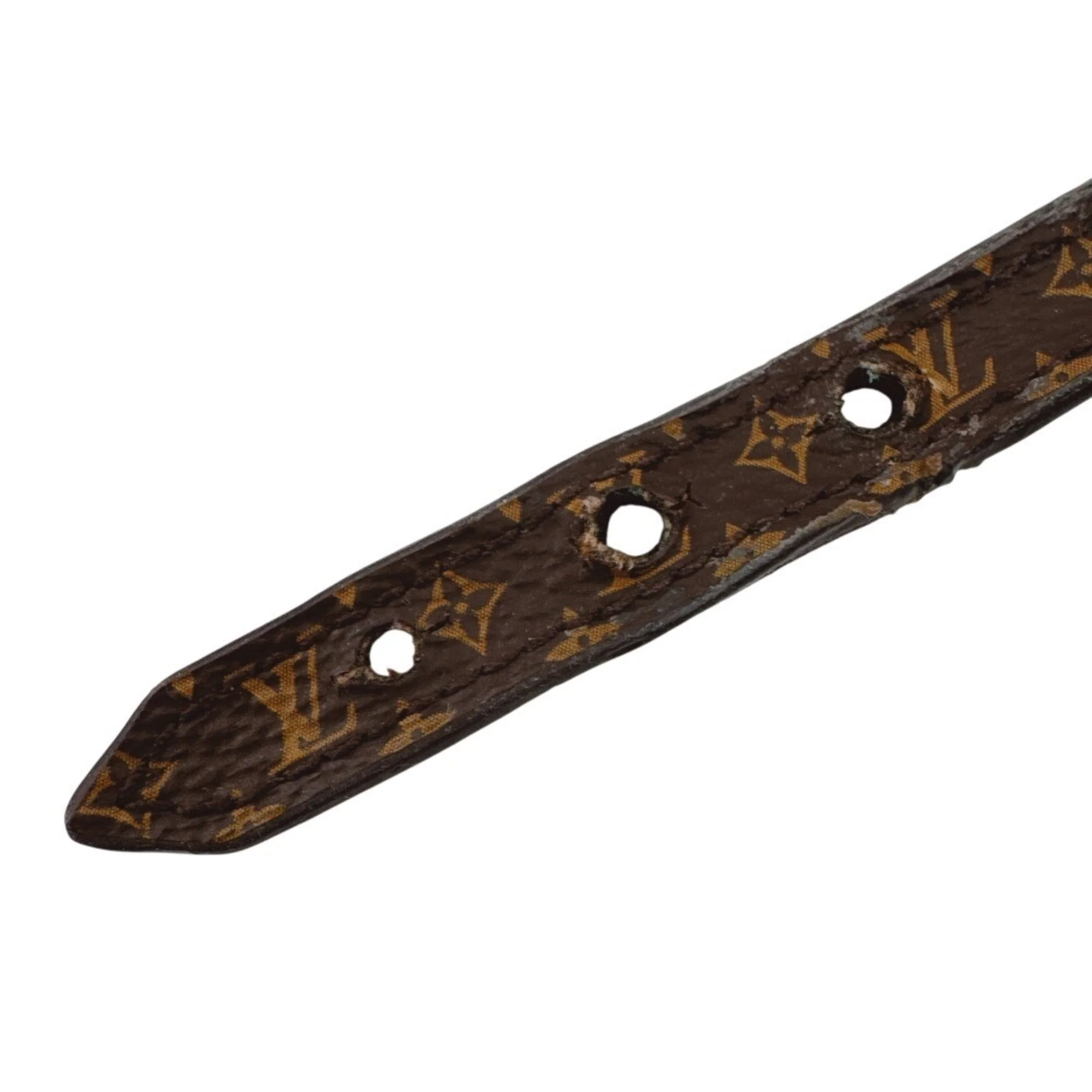 Monogram Bangle Bracelet Leather Brown Gold - Image 7