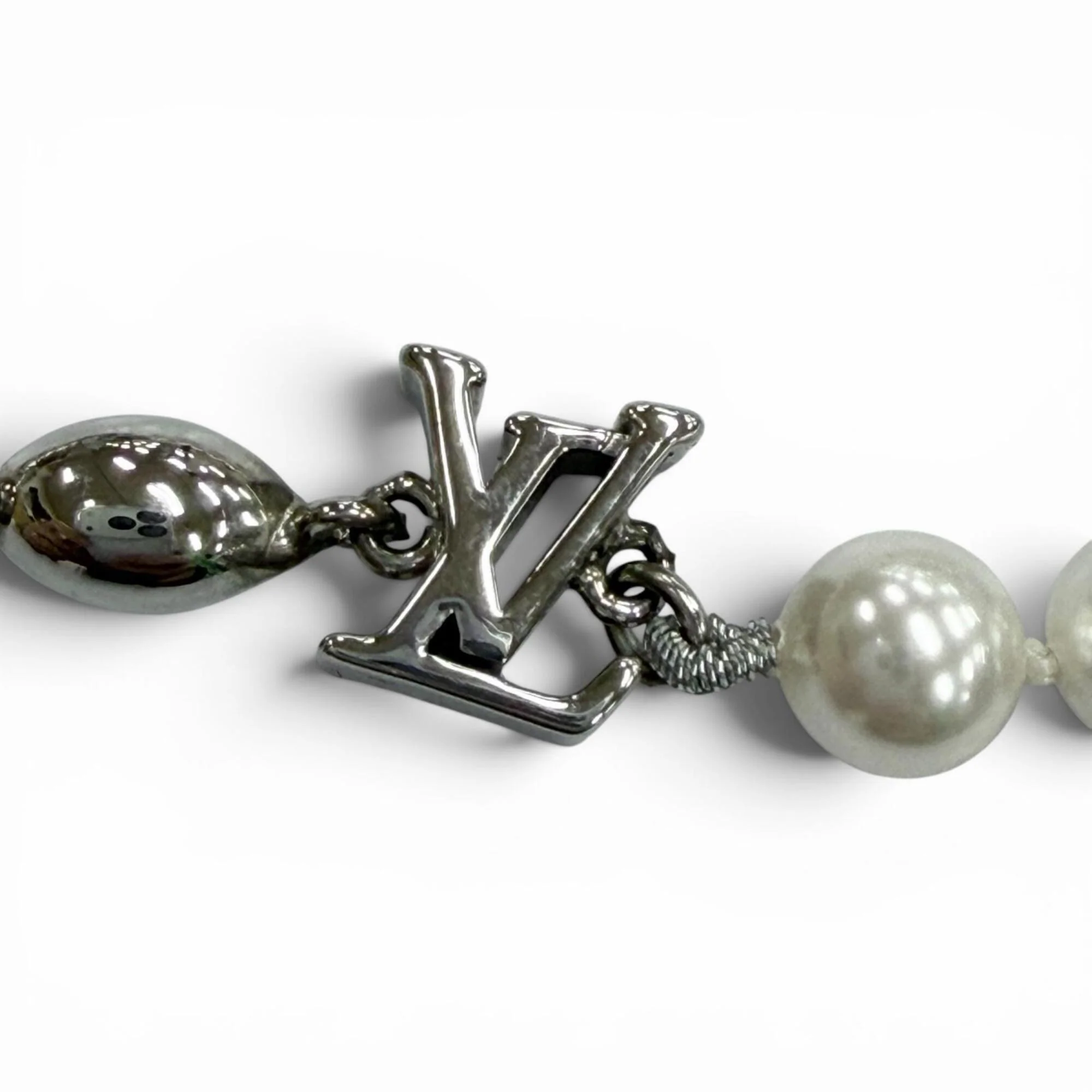 Pearl Fusion Chain Bracelet Metal Silver White - Image 3