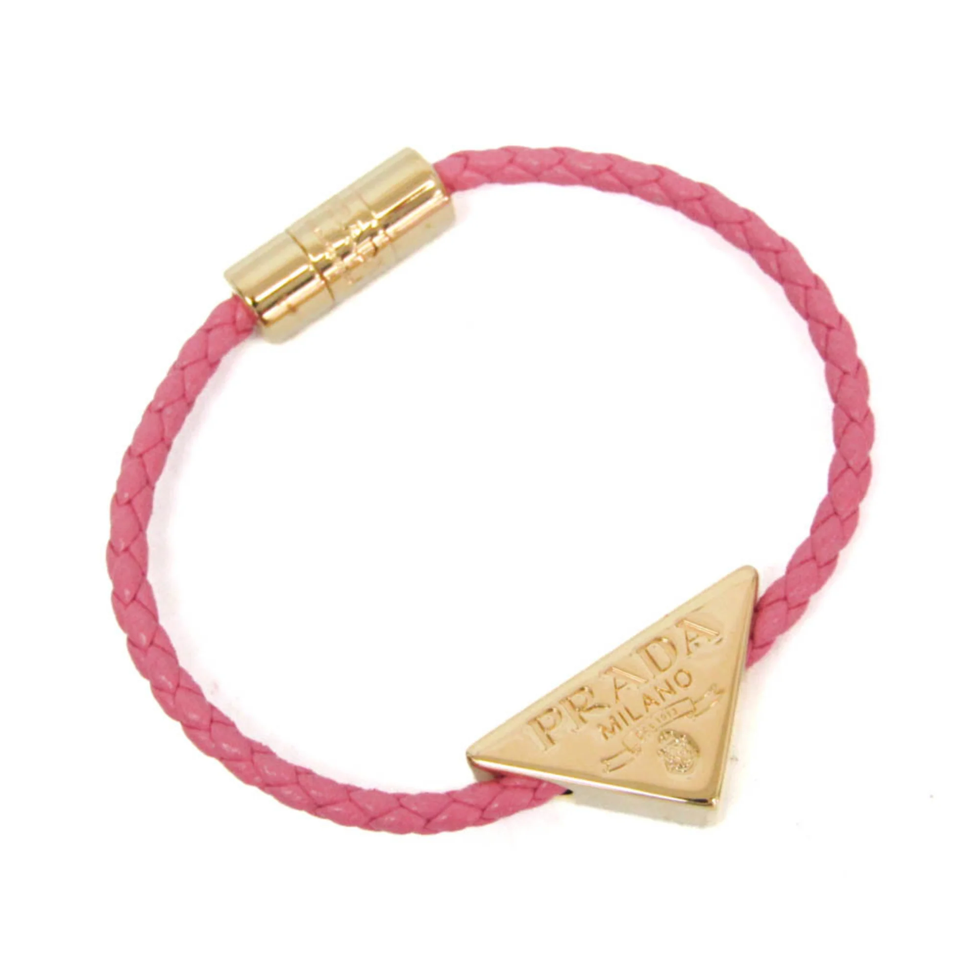 Nappa Leather Triangle Plate Bracelet Pink
