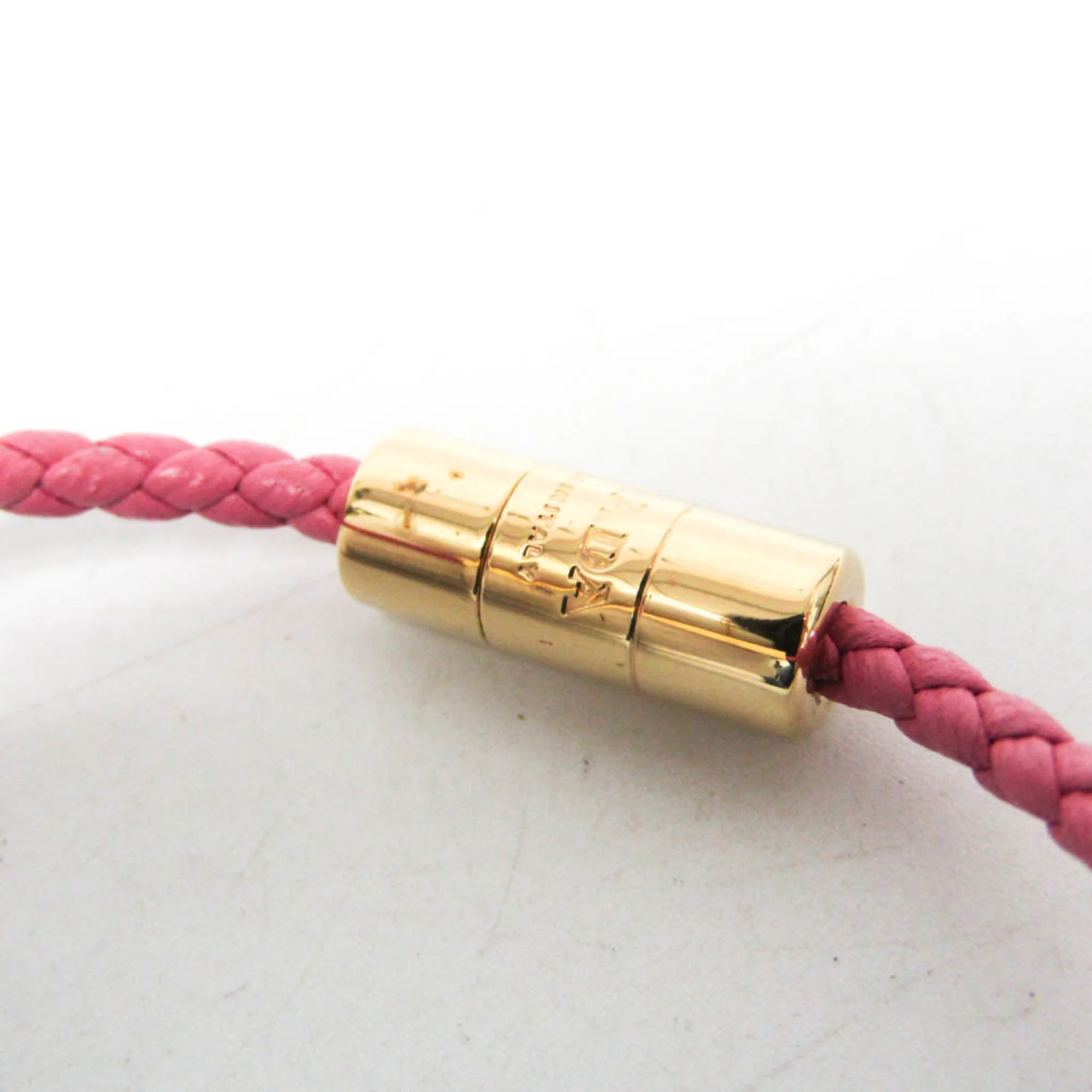 Nappa Leather Triangle Plate Bracelet Pink - Image 6