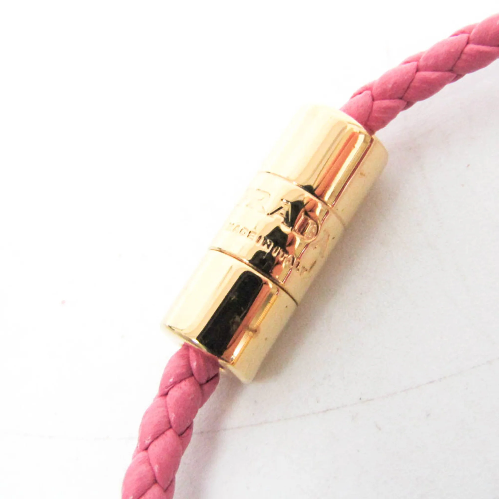 Nappa Leather Triangle Plate Bracelet Pink - Image 9