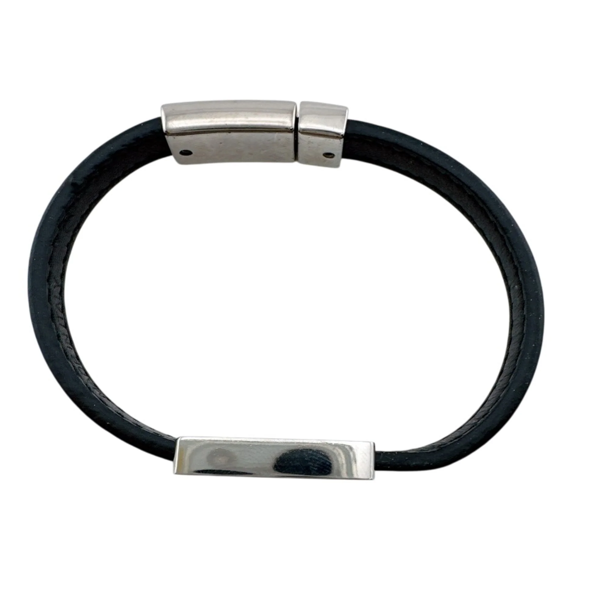 Triangle Plate Bracelet Leather Black - Image 3