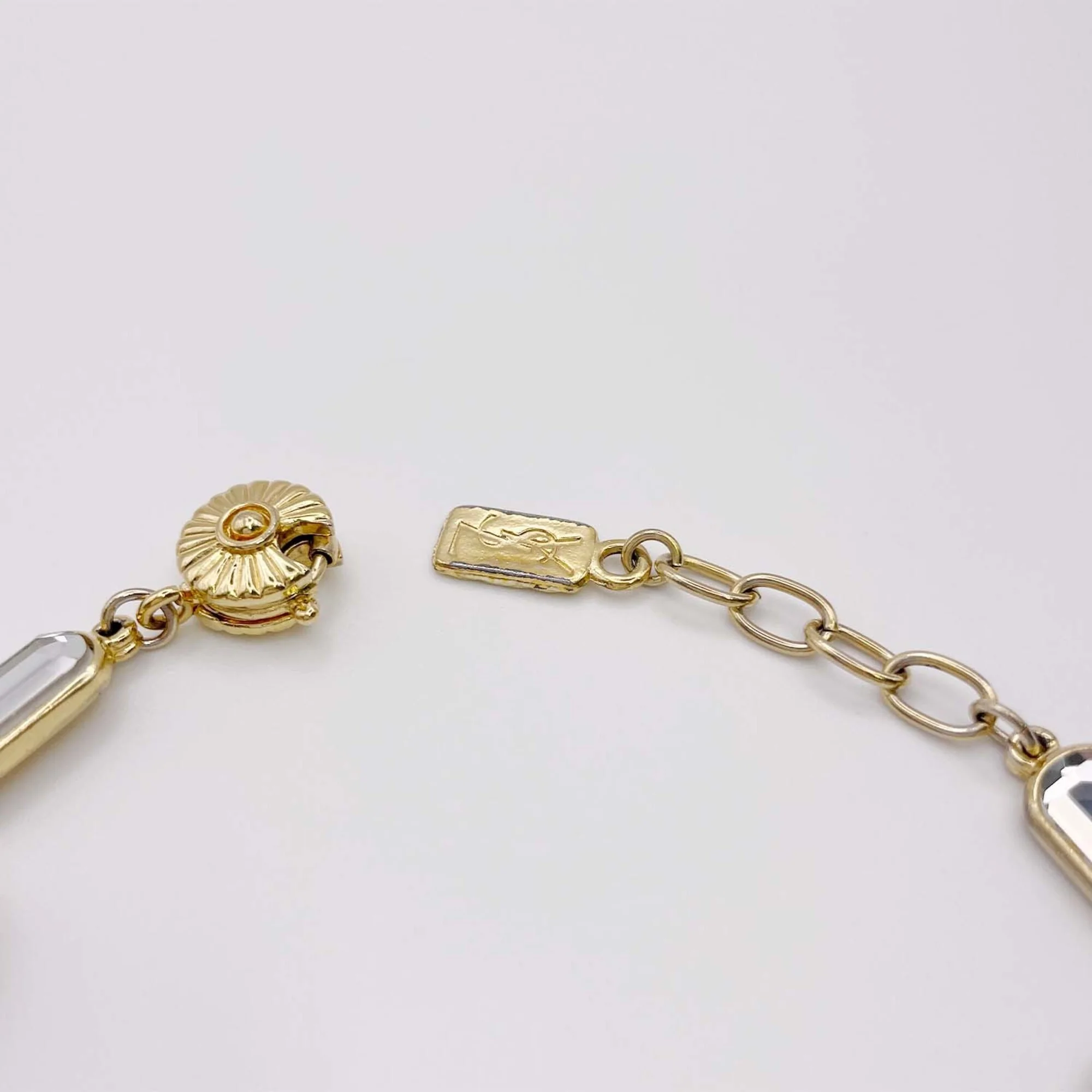 Vintage Heart Star Bracelet Gold with Clear Stone - Image 4