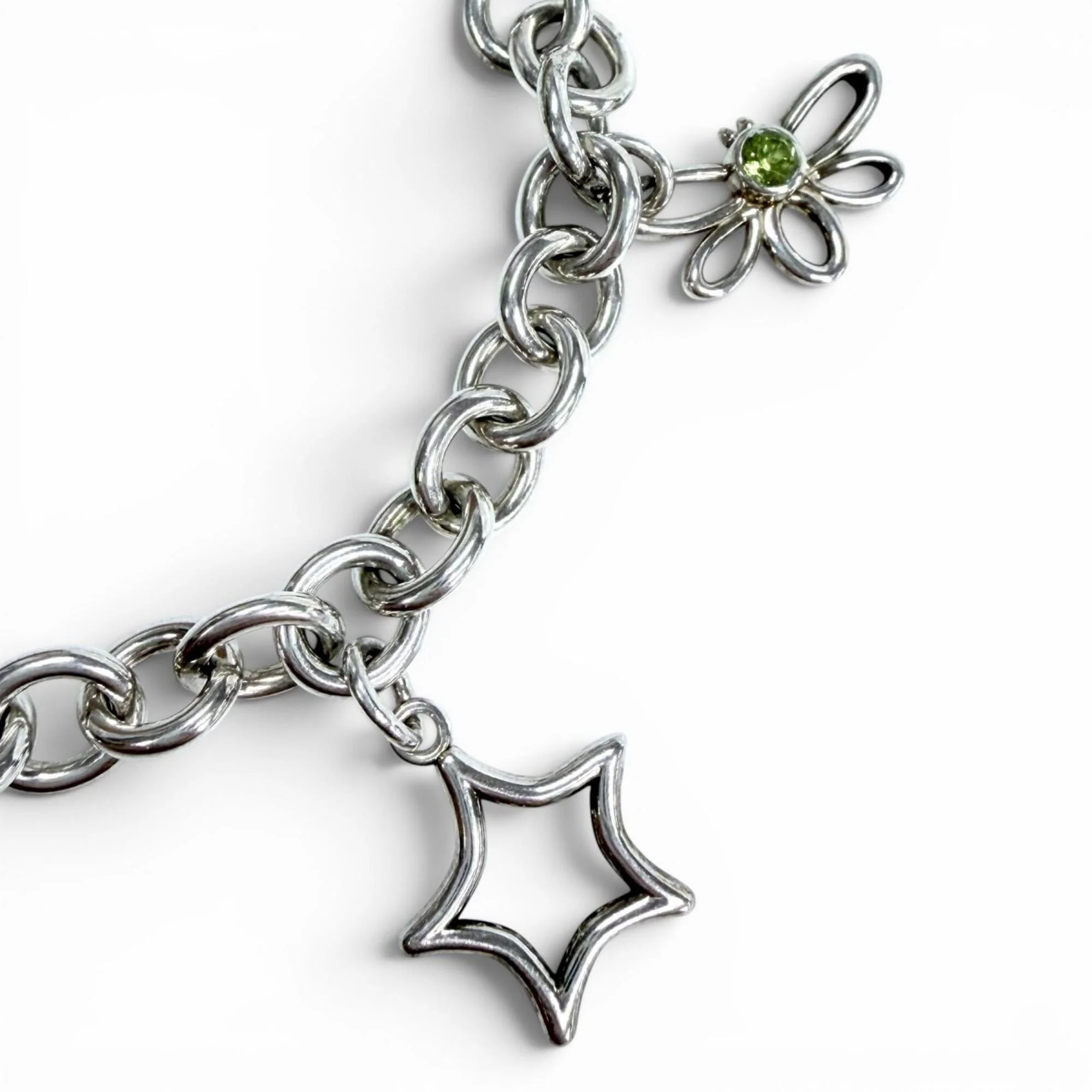 Bracelet Sterling Silver with Garnet and Peridot - Image 4
