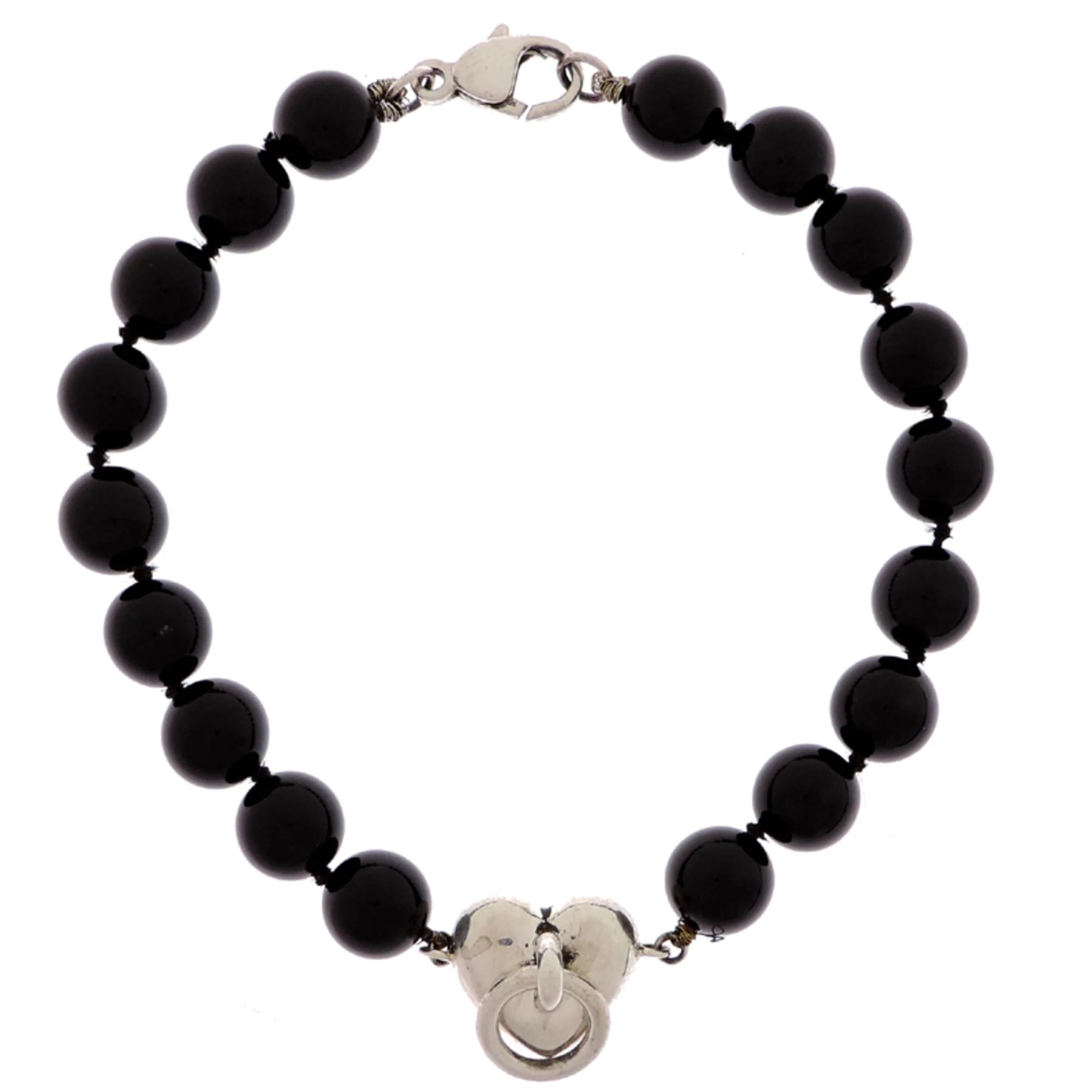 Charm Bracelet Sterling Silver with Onyx