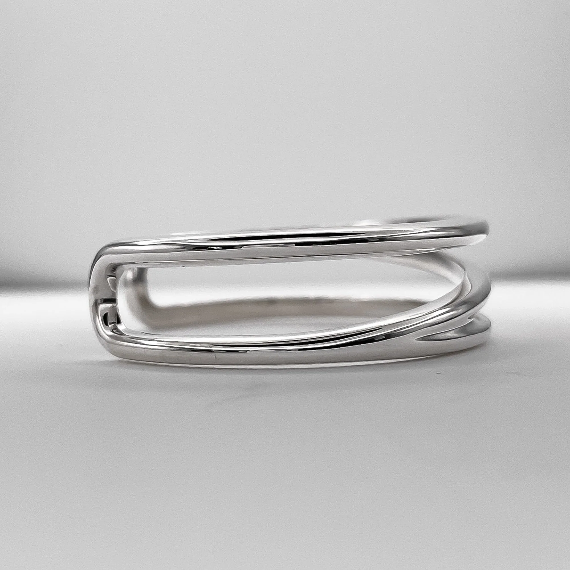 Diagonal Bangle Bracelet Sterling Silver - Image 3