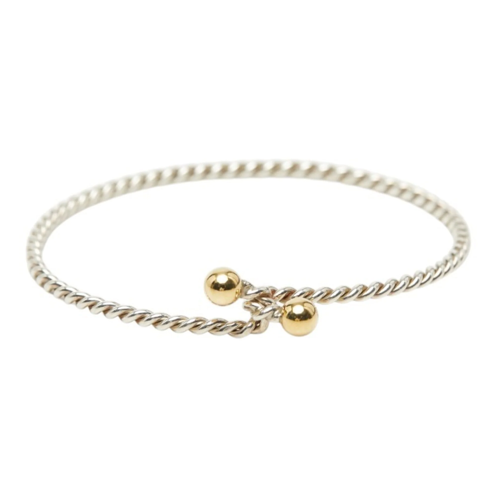 Double Eye Twist Bracelet Sterling Silver and 18K Yellow Gold - Image 2