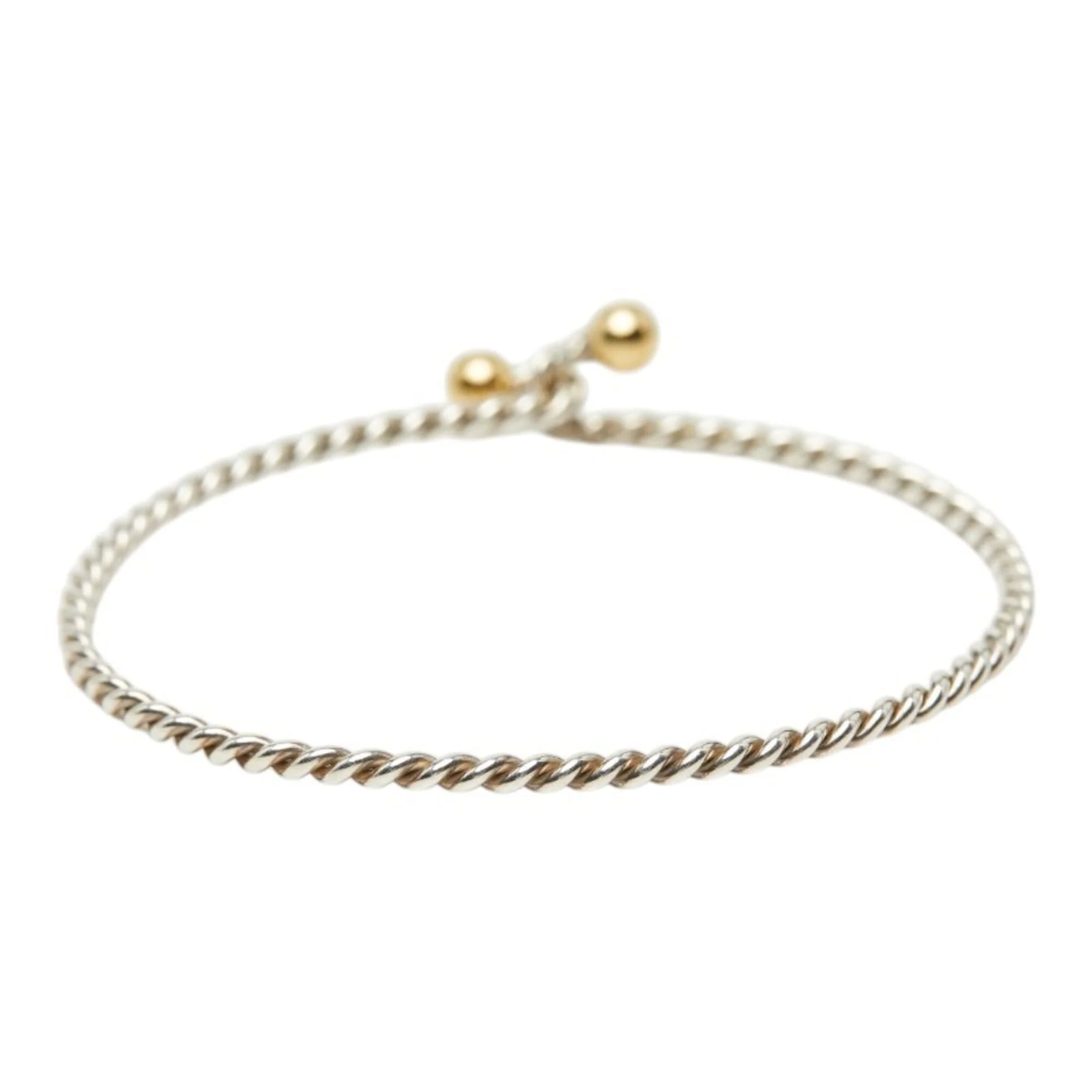 Double Eye Twist Bracelet Sterling Silver and 18K Yellow Gold - Image 3