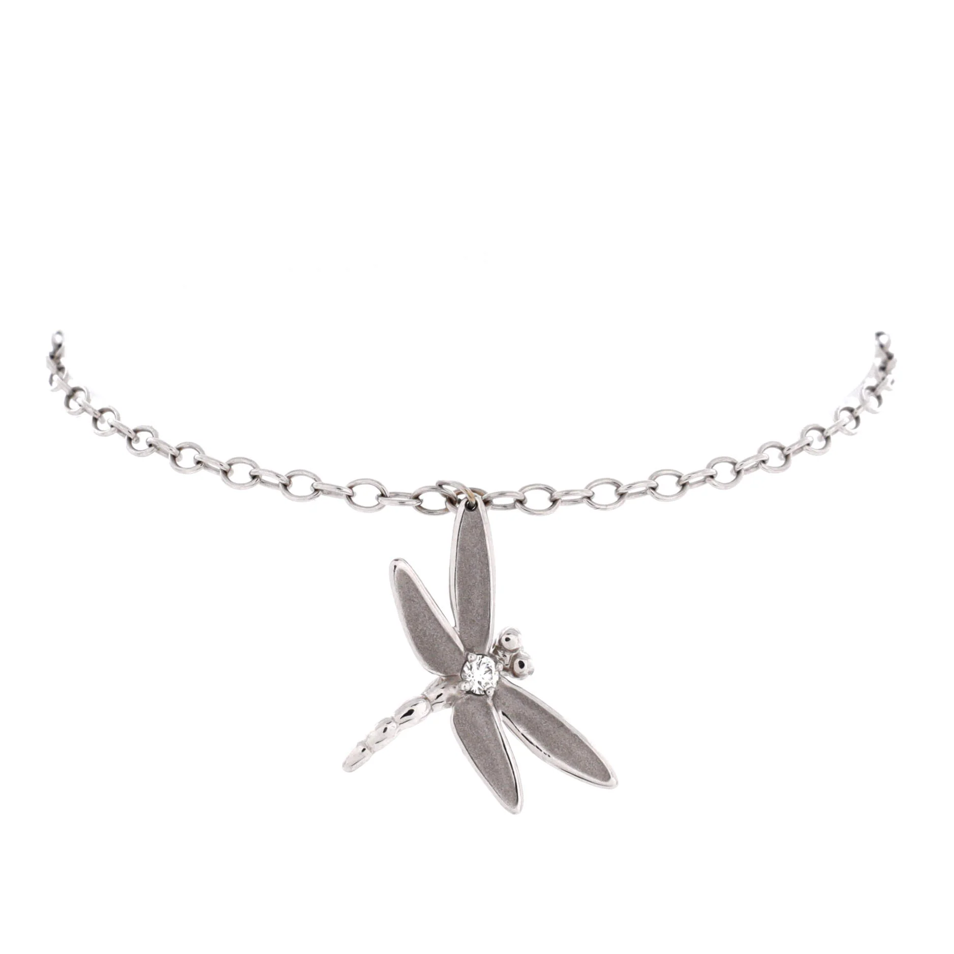 Dragonfly Chain Bracelet 18K White Gold and Diamonds