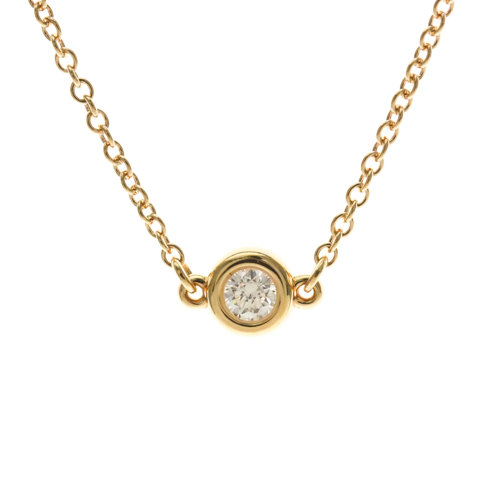 Elsa Peretti Diamonds By The Yard Pendant Necklace 18K Rose Gold and Diamond