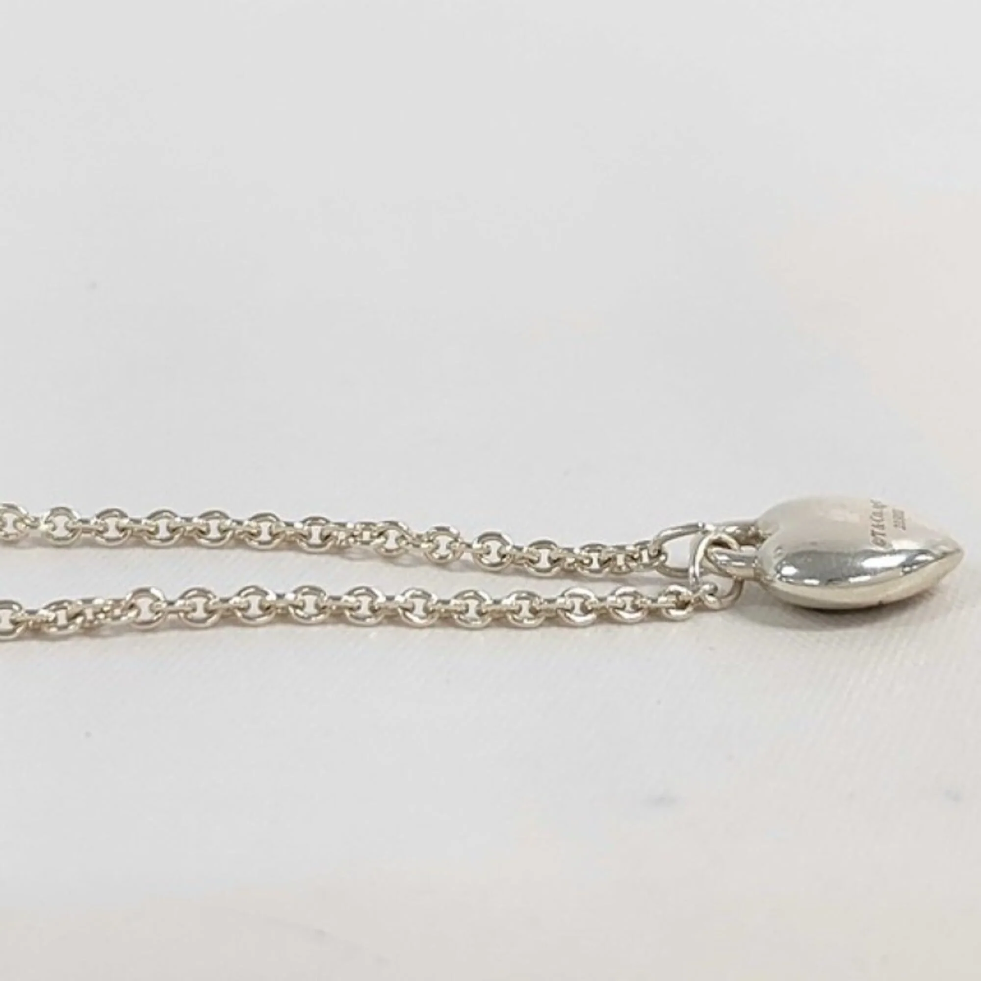 Full Heart Charm Bracelet Sterling Silver - Image 3
