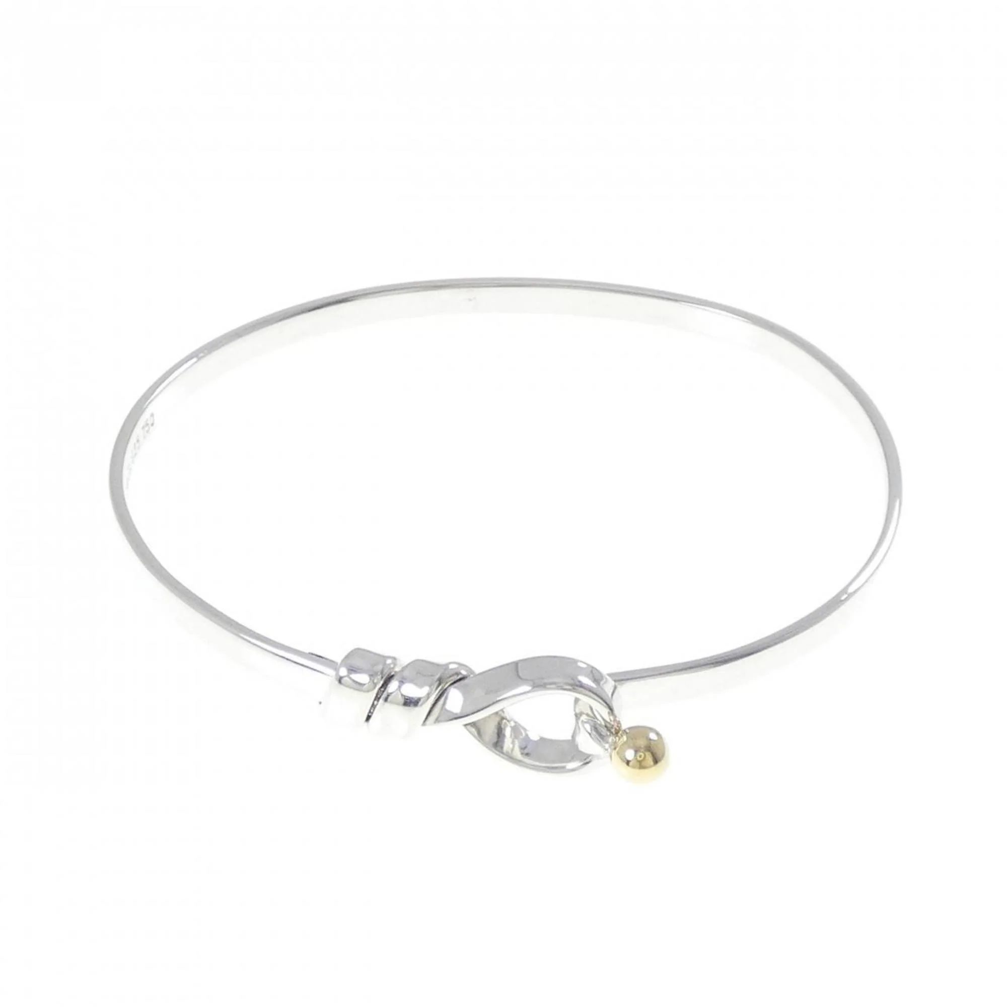 Hook & Eye Bangle Sterling Silver and 18K Yellow Gold Bracelet