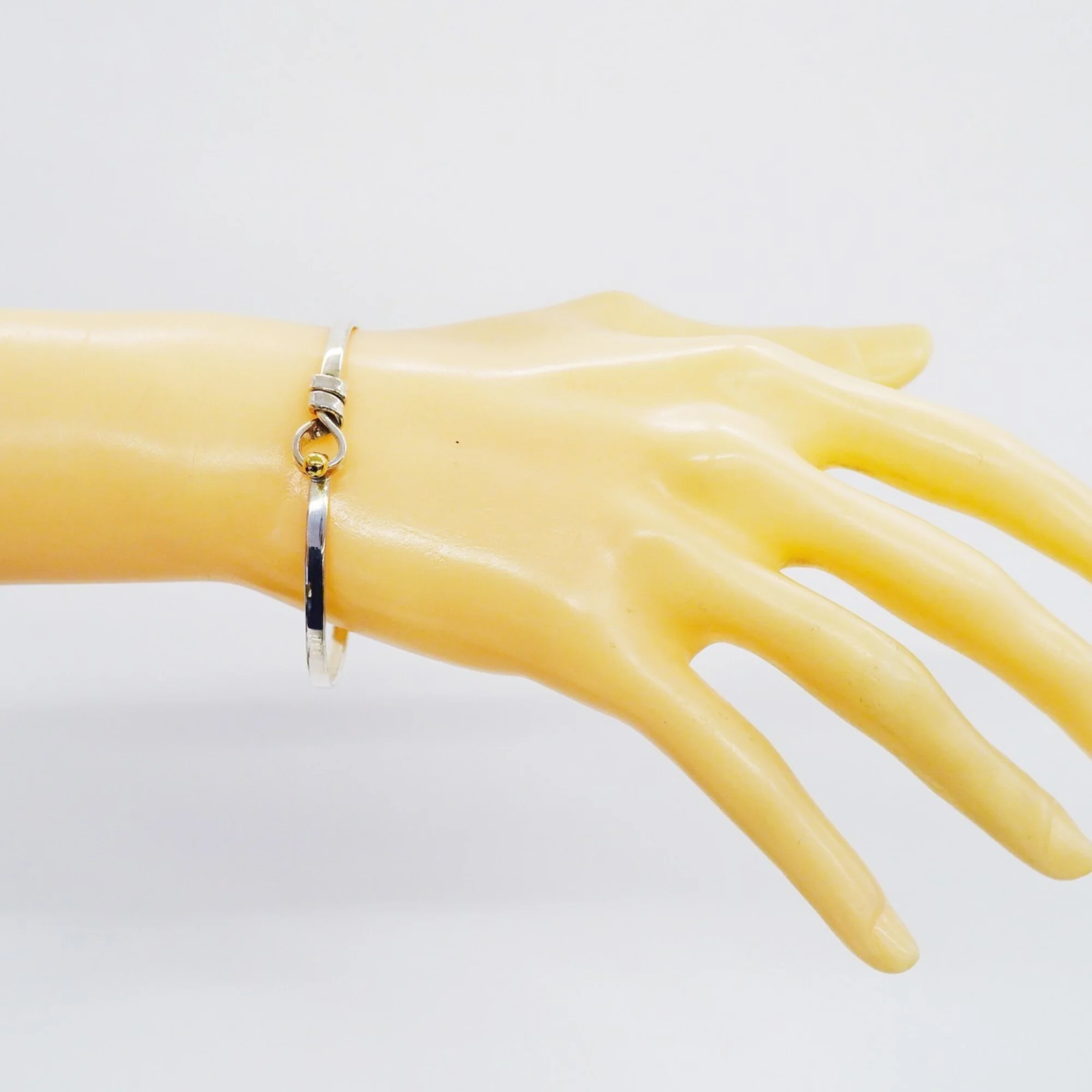 Hook Eye Bracelet Sterling Silver and 18K Yellow Gold - Image 6