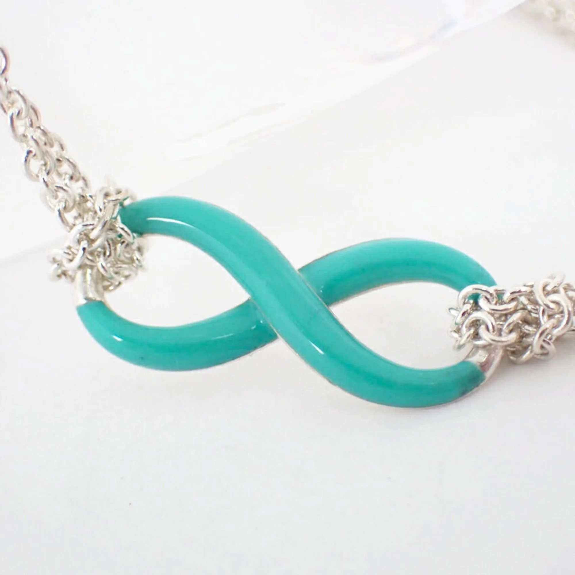 Infinity Blue Double Chain Bracelet Sterling Silver - Image 3