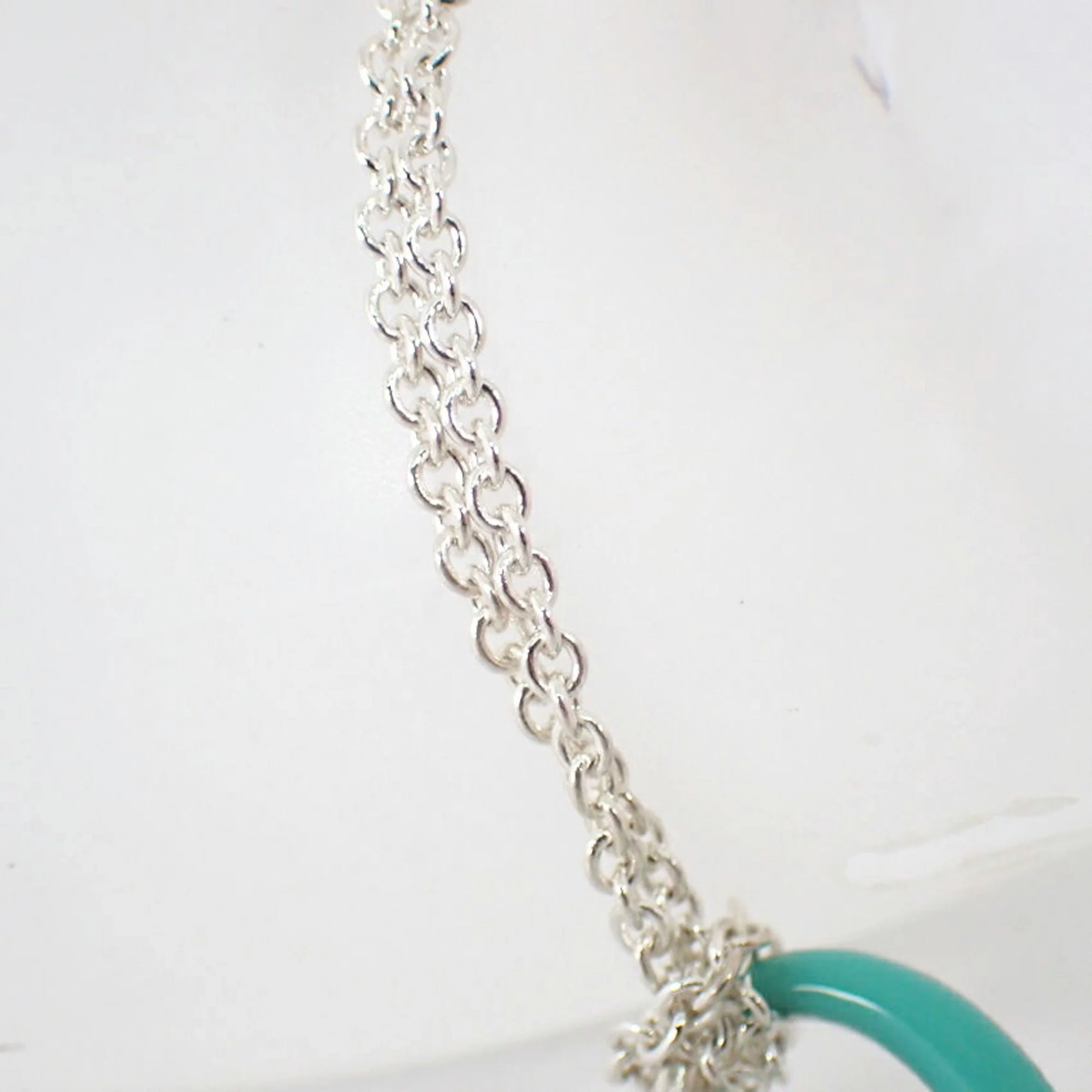 Infinity Blue Double Chain Bracelet Sterling Silver - Image 4