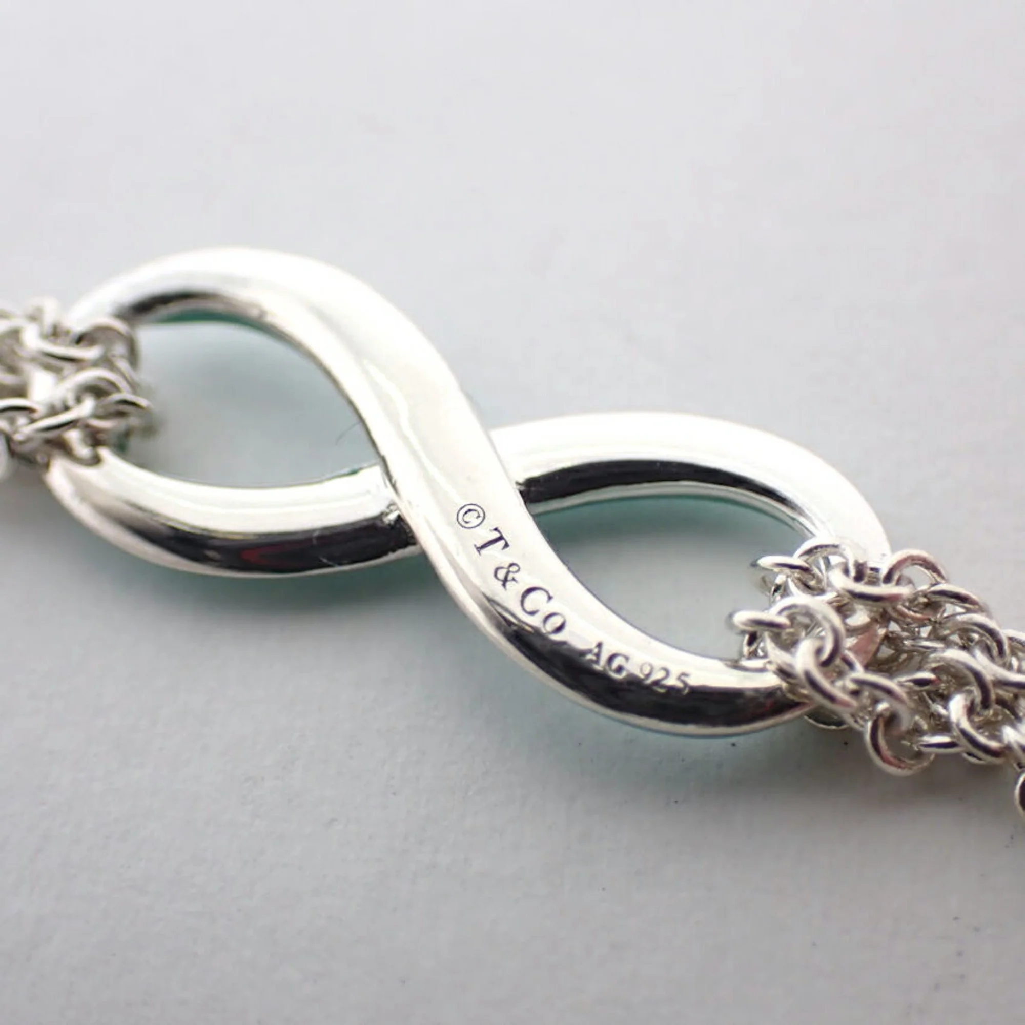 Infinity Blue Double Chain Bracelet Sterling Silver - Image 5