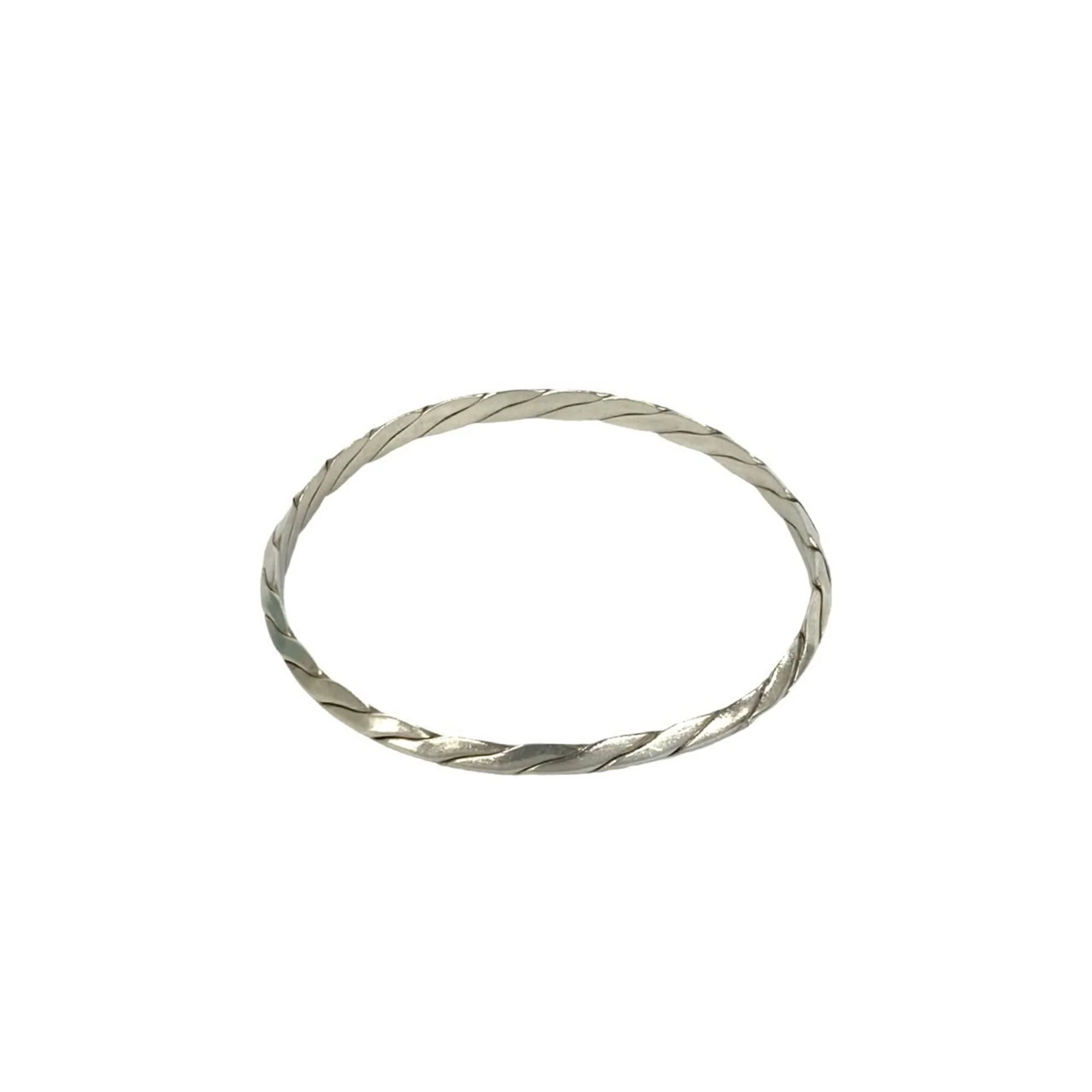 Knife Edge Twist Bangle Sterling Silver Bracelet