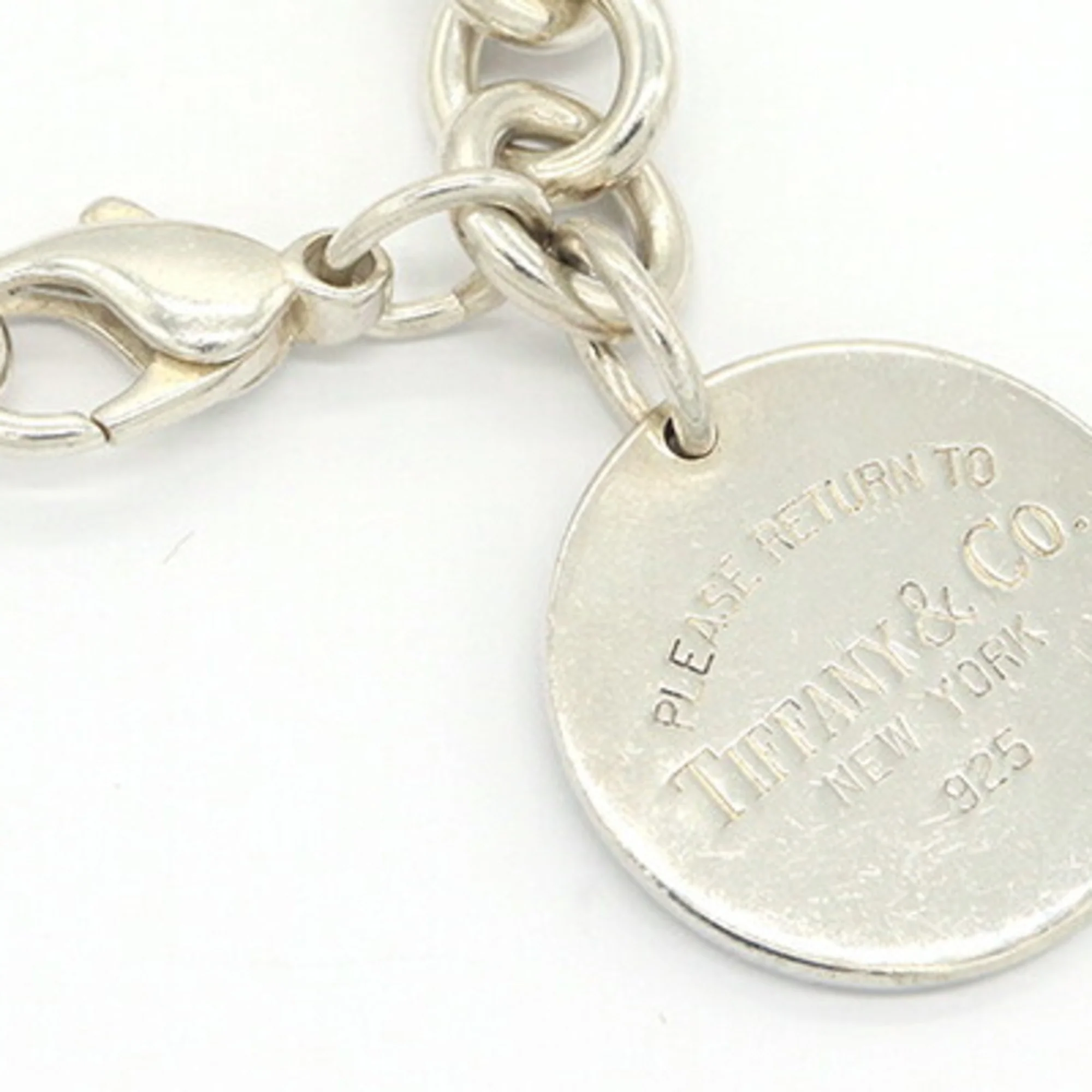 Round Tag Charm Bracelet Sterling Silver - Image 3