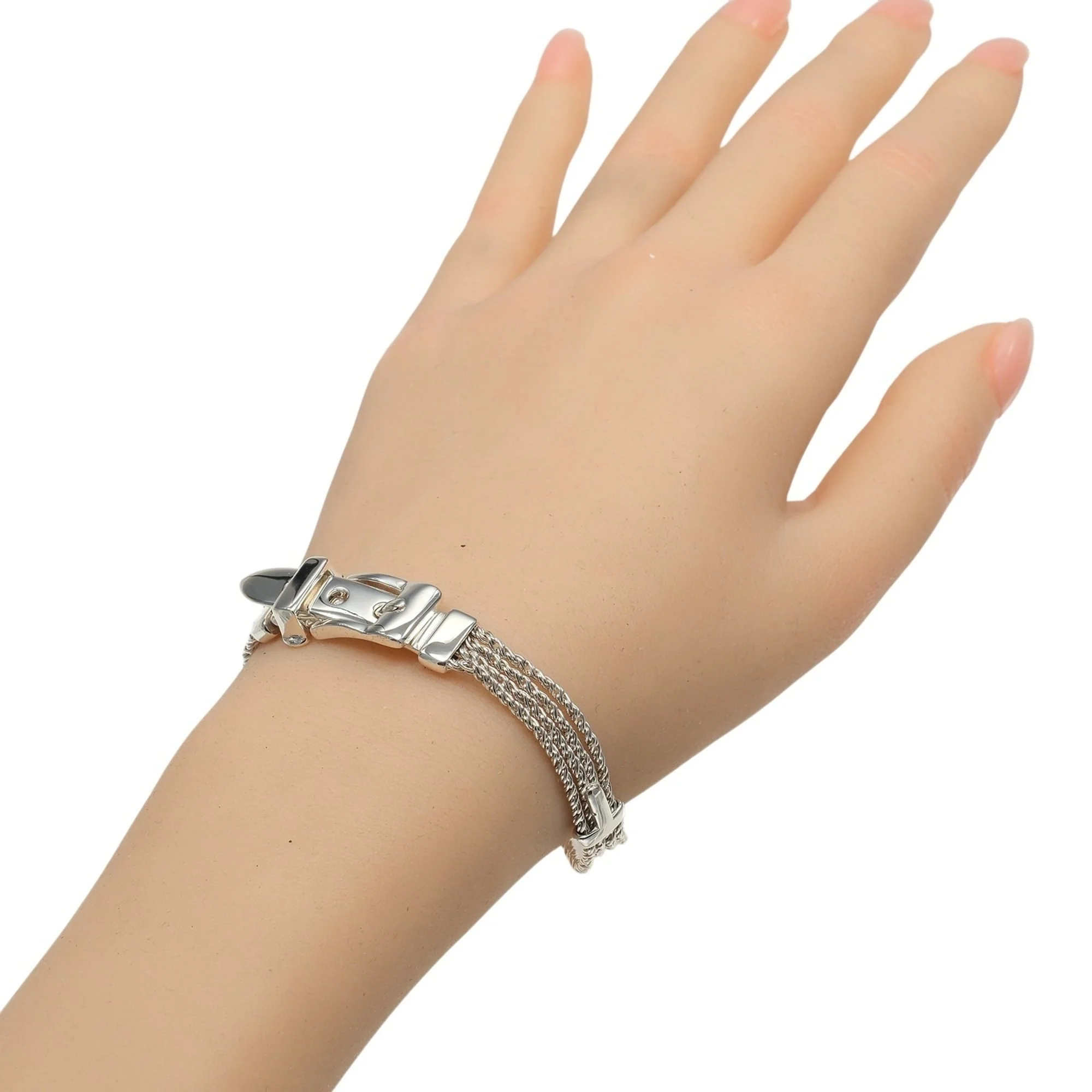T-Rope Buckle Motif Bracelet Sterling Silver - Image 2