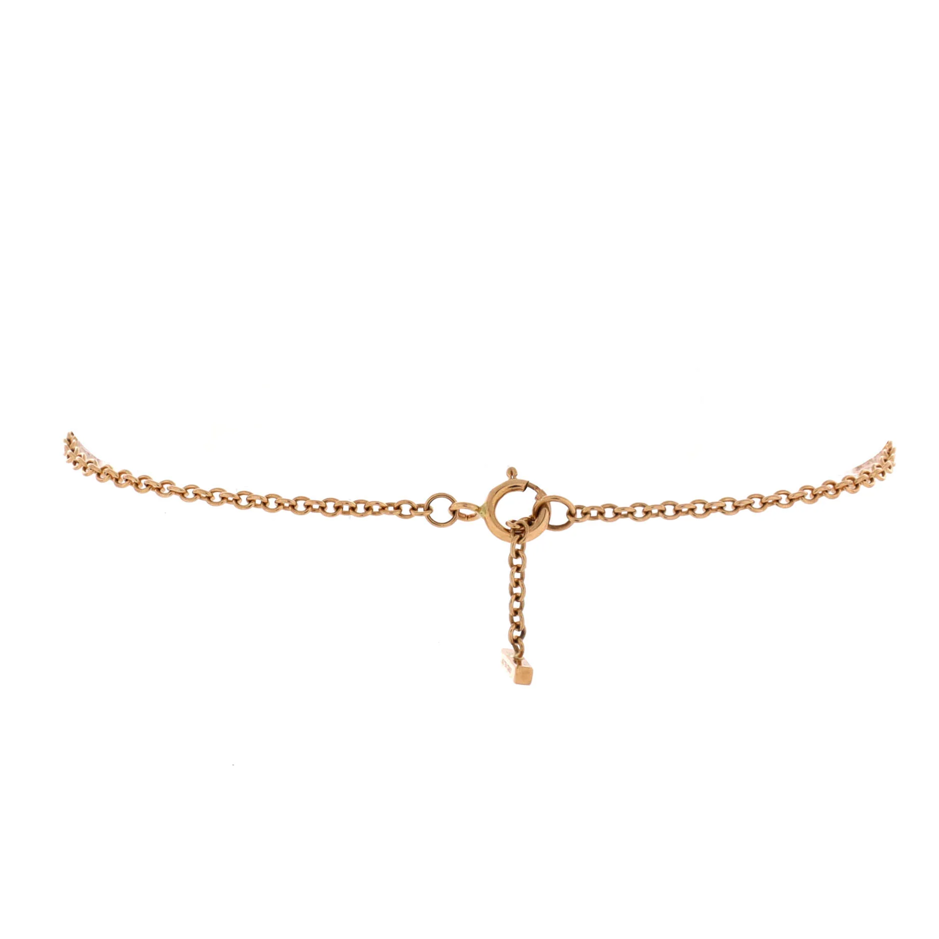 T Smile Chain Bracelet 18K Rose Gold with Diamonds Medium - Image 3