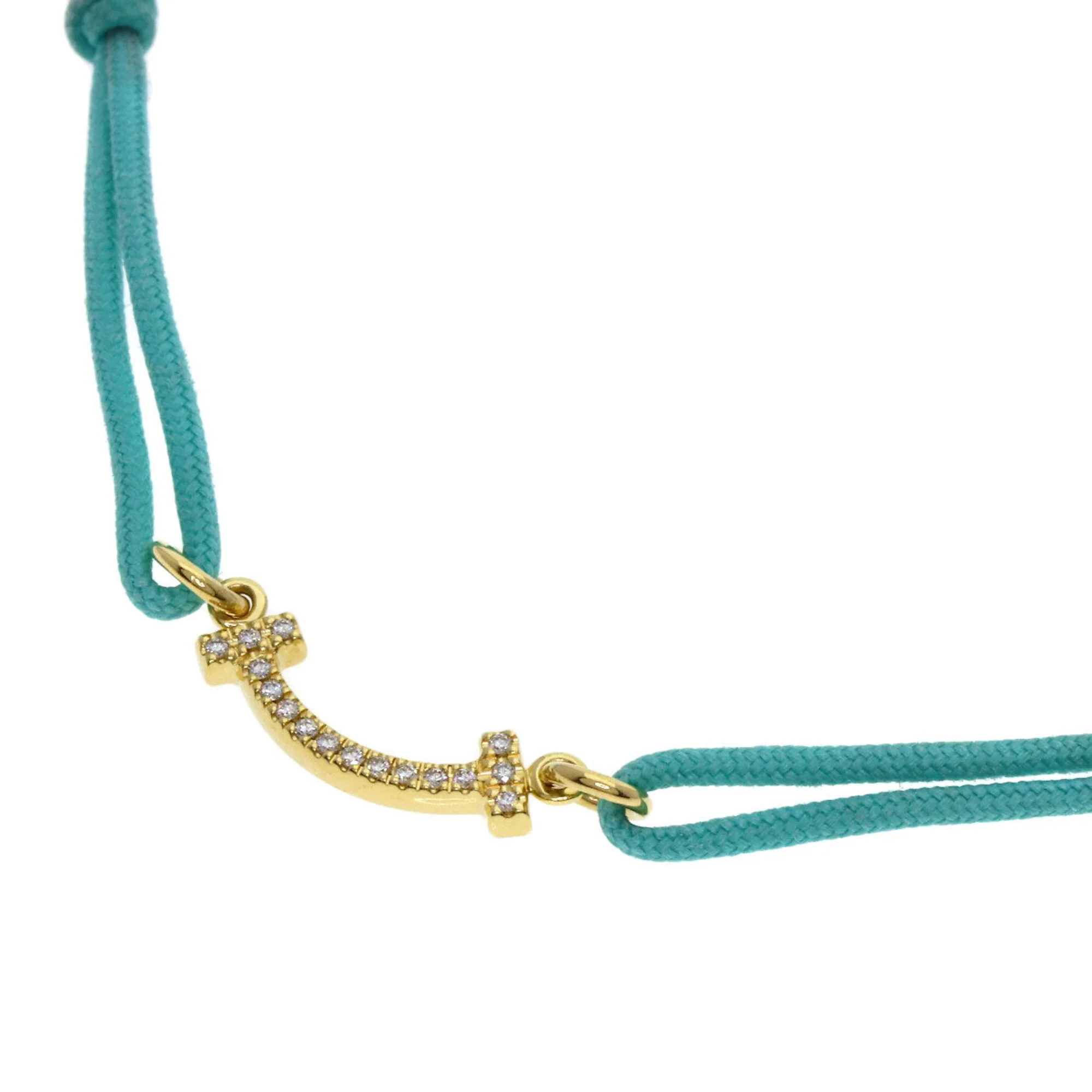 T Smile Mini Pendant Necklace 18K Yellow Gold with Diamonds - Image 2