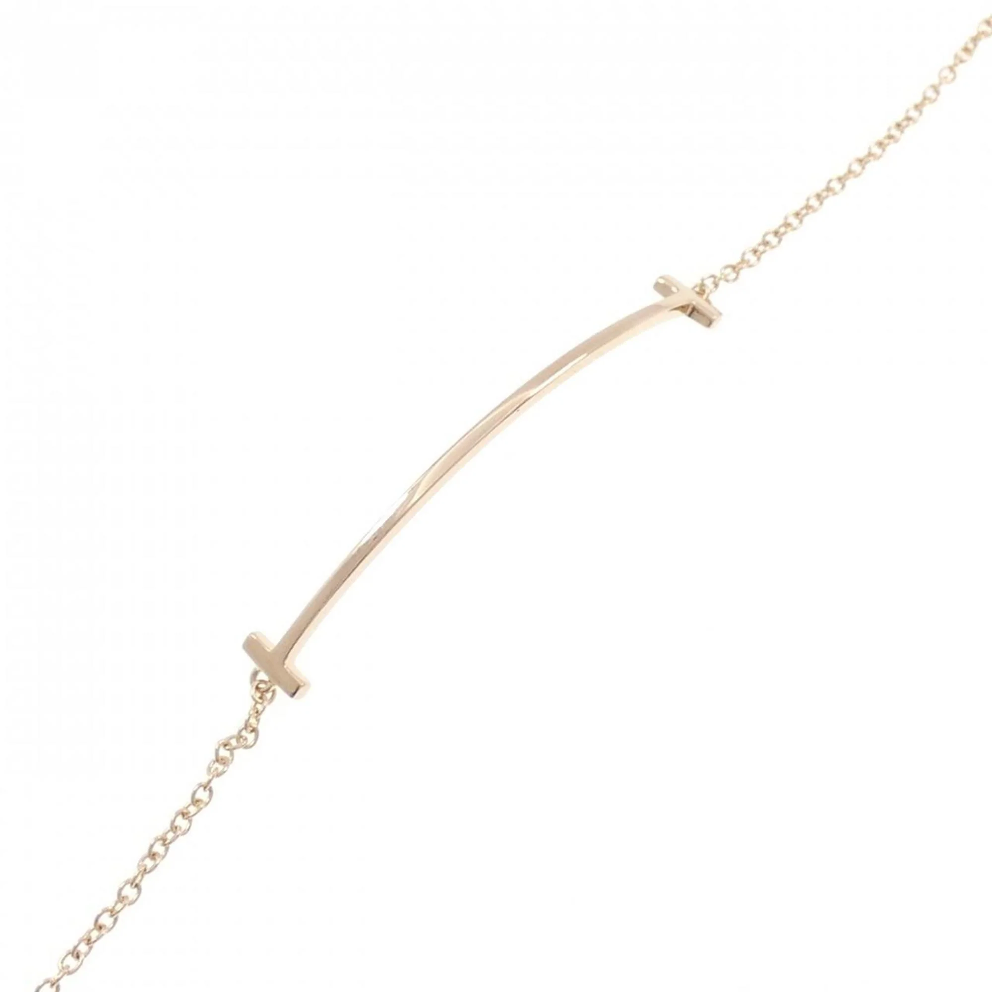 T Smile Pendant Necklace 18K Rose Gold