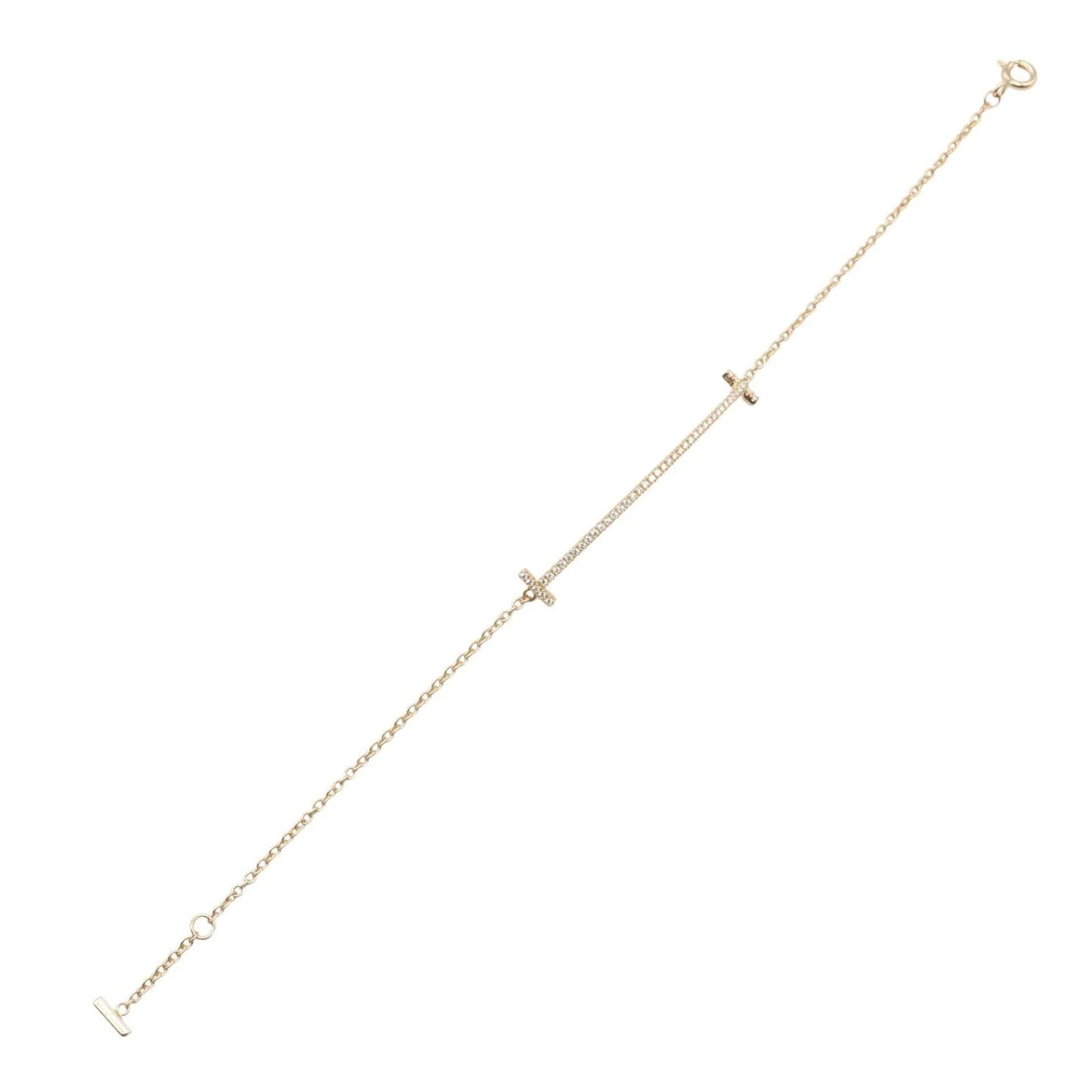 T Smile Pendant Necklace 18K Rose Gold with Diamonds - Image 3
