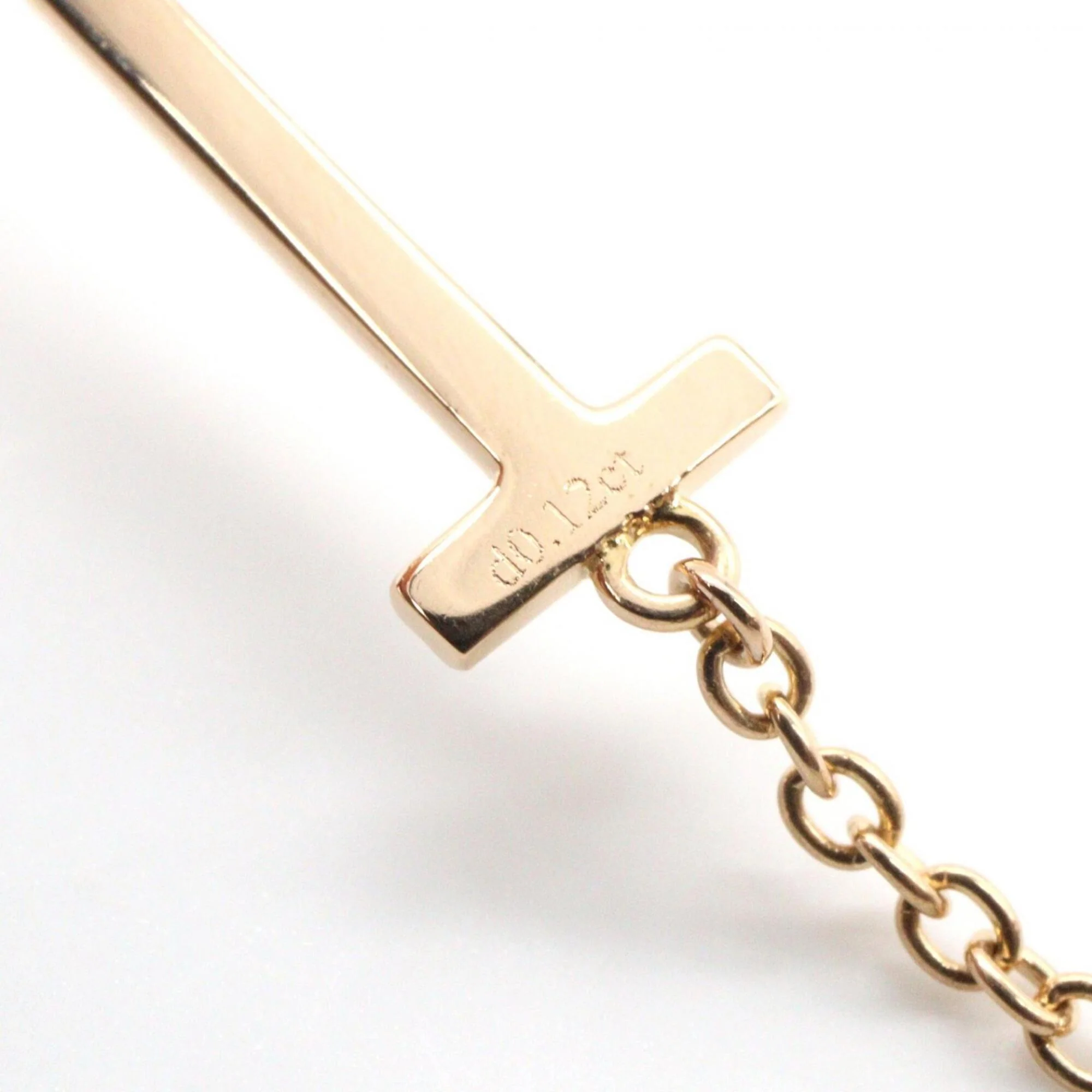 T Smile Pendant Necklace 18K Rose Gold with Diamonds - Image 6