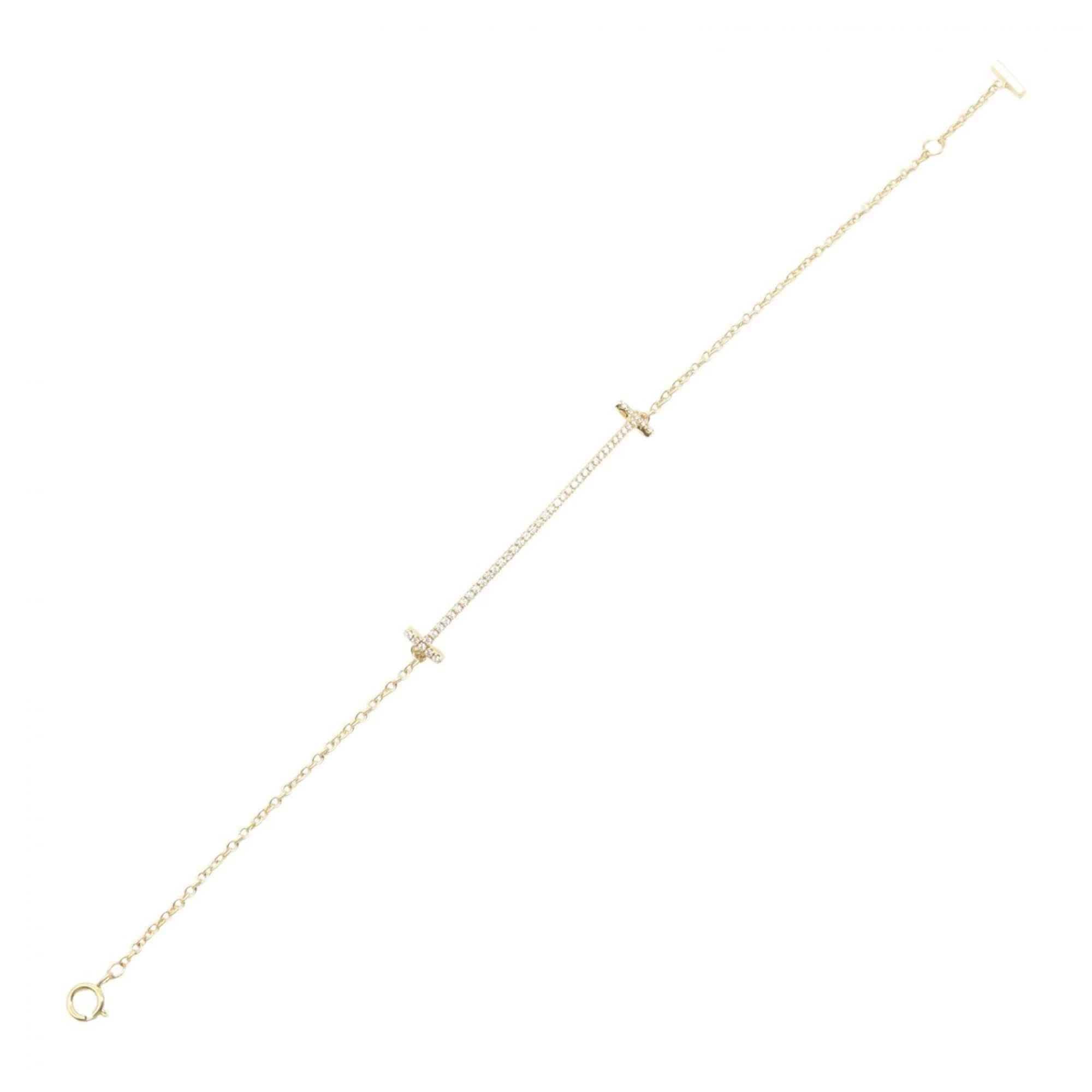 T Smile Pendant Necklace 18K Yellow Gold with Diamonds - Image 3