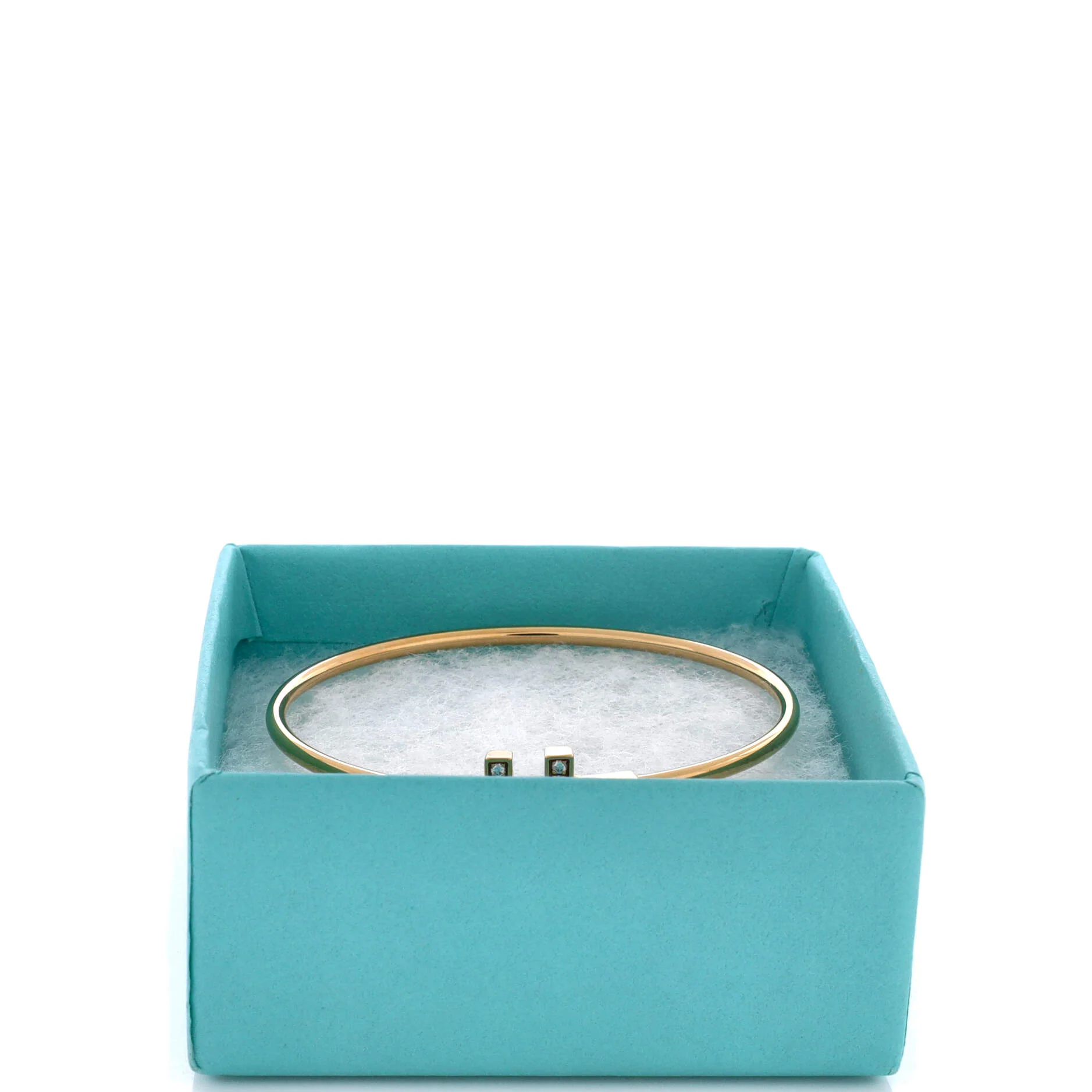 T Wire Bracelet 18K Rose Gold with Diamonds - Image 2
