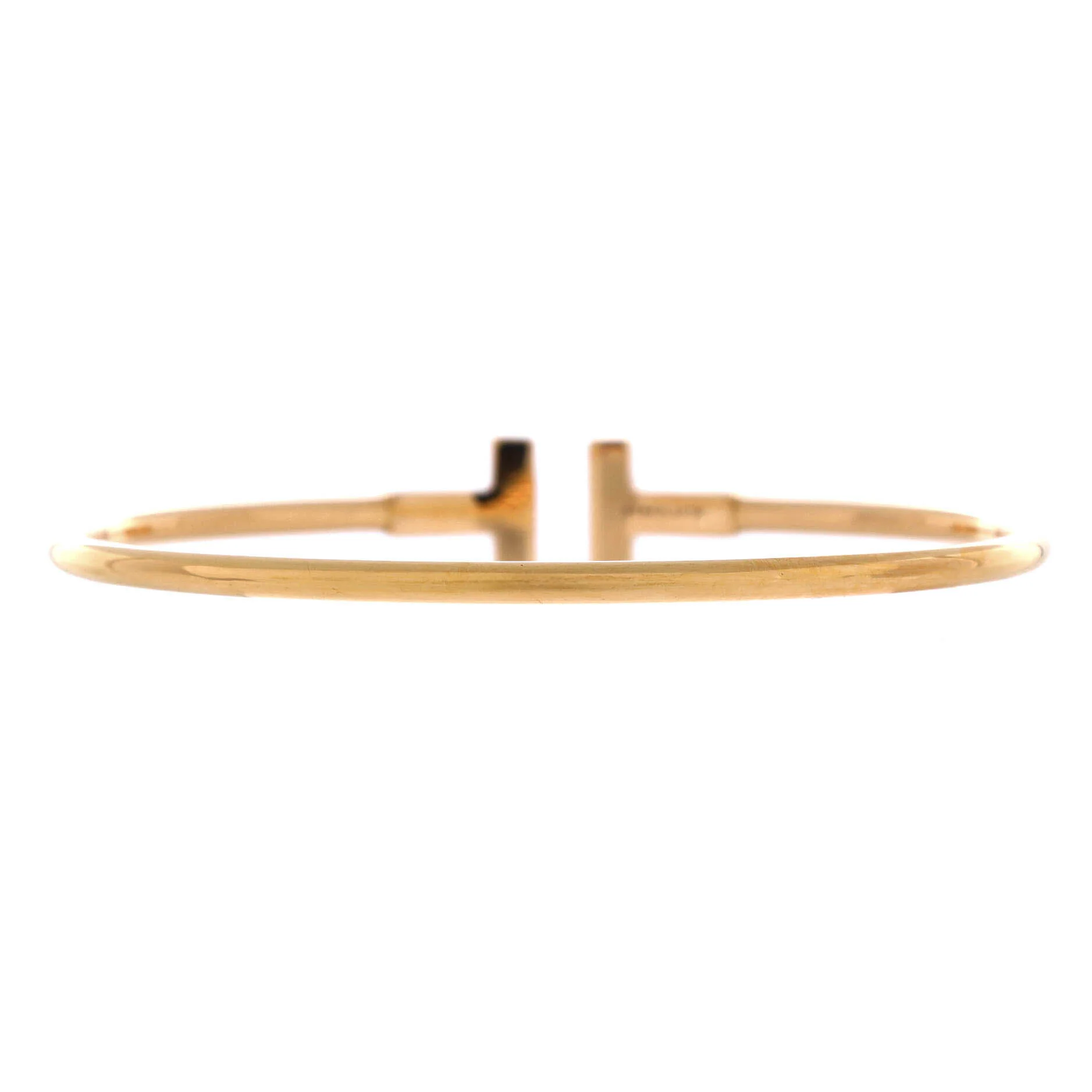 T Wire Bracelet 18K Rose Gold with Diamonds - Image 3