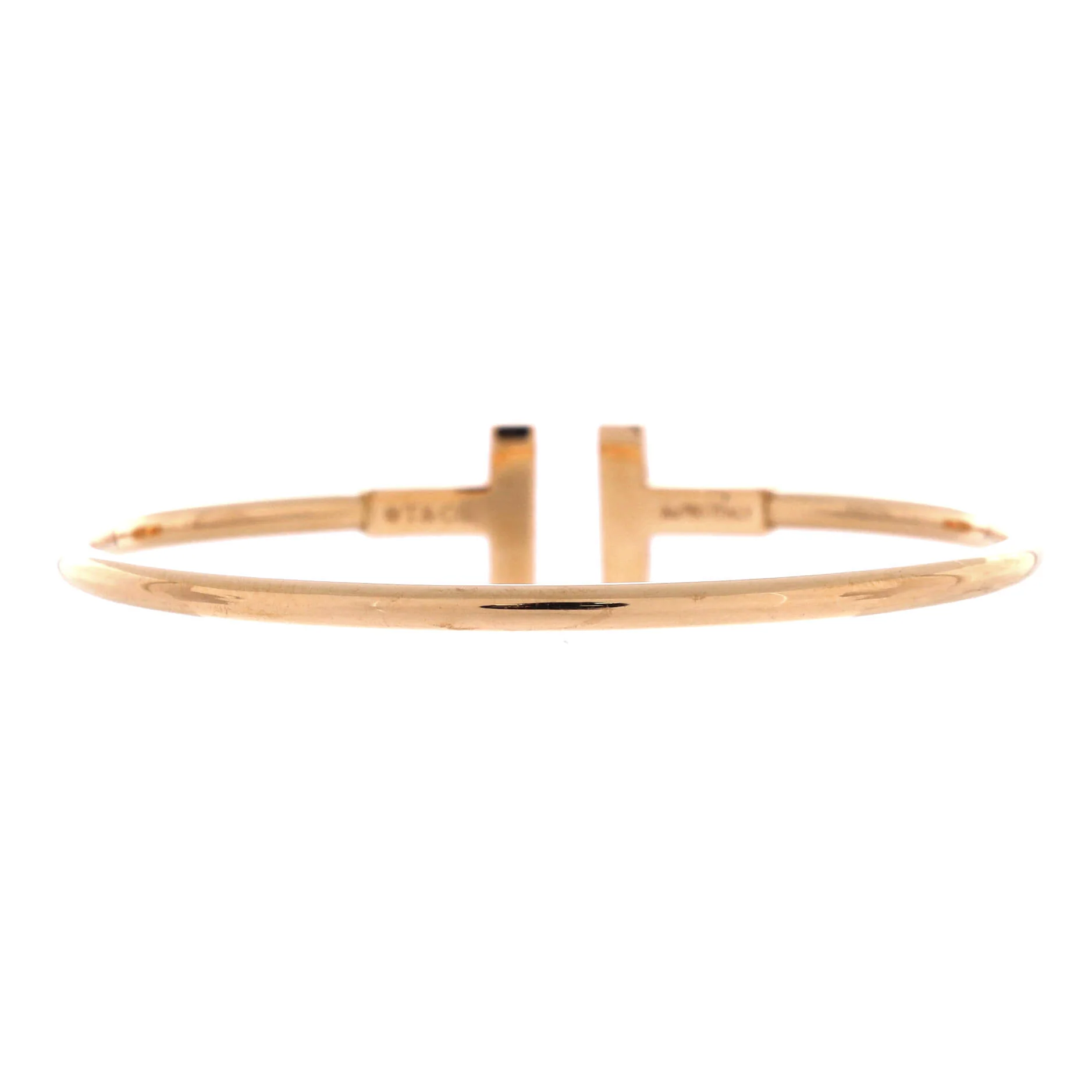 T Wire Bracelet 18K Rose Gold with Mother of Pearl - Image 3